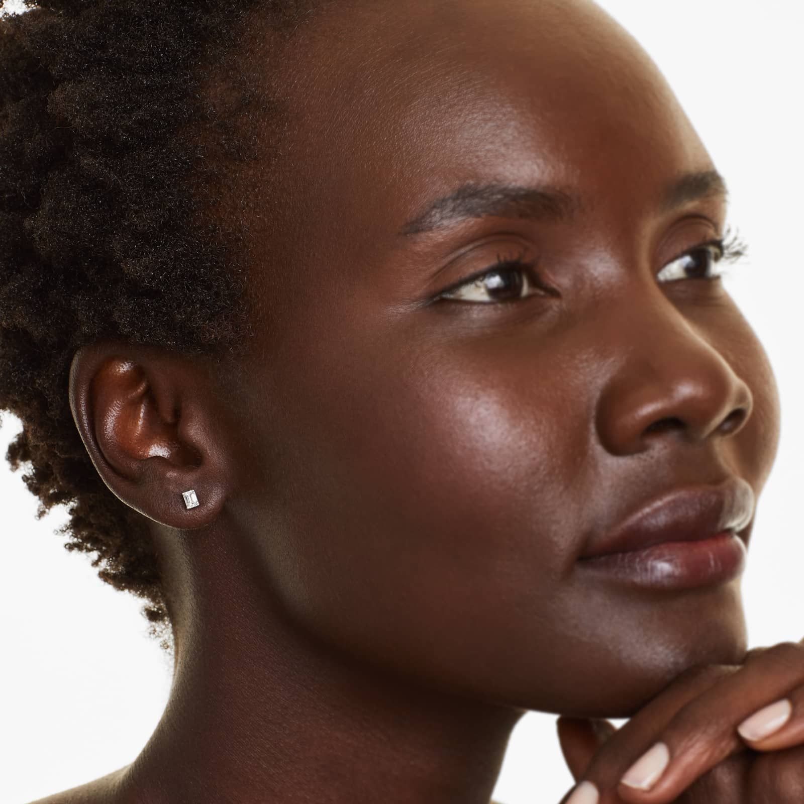 Emerald Cut 0.75 CTW Diamond Stud Earrings In Platinum