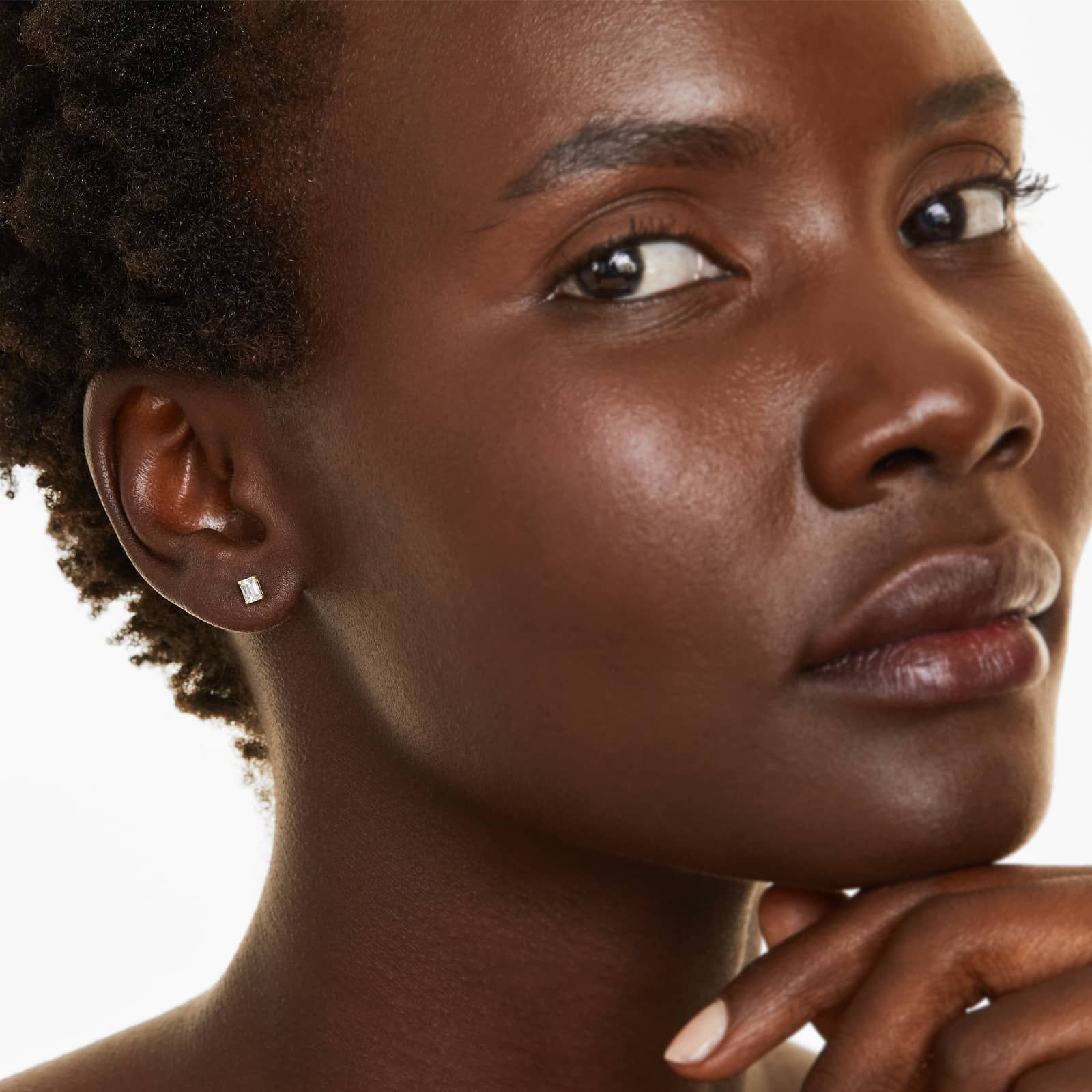 Emerald Cut 0.75 CTW Diamond Stud Earrings In 14K Yellow Gold