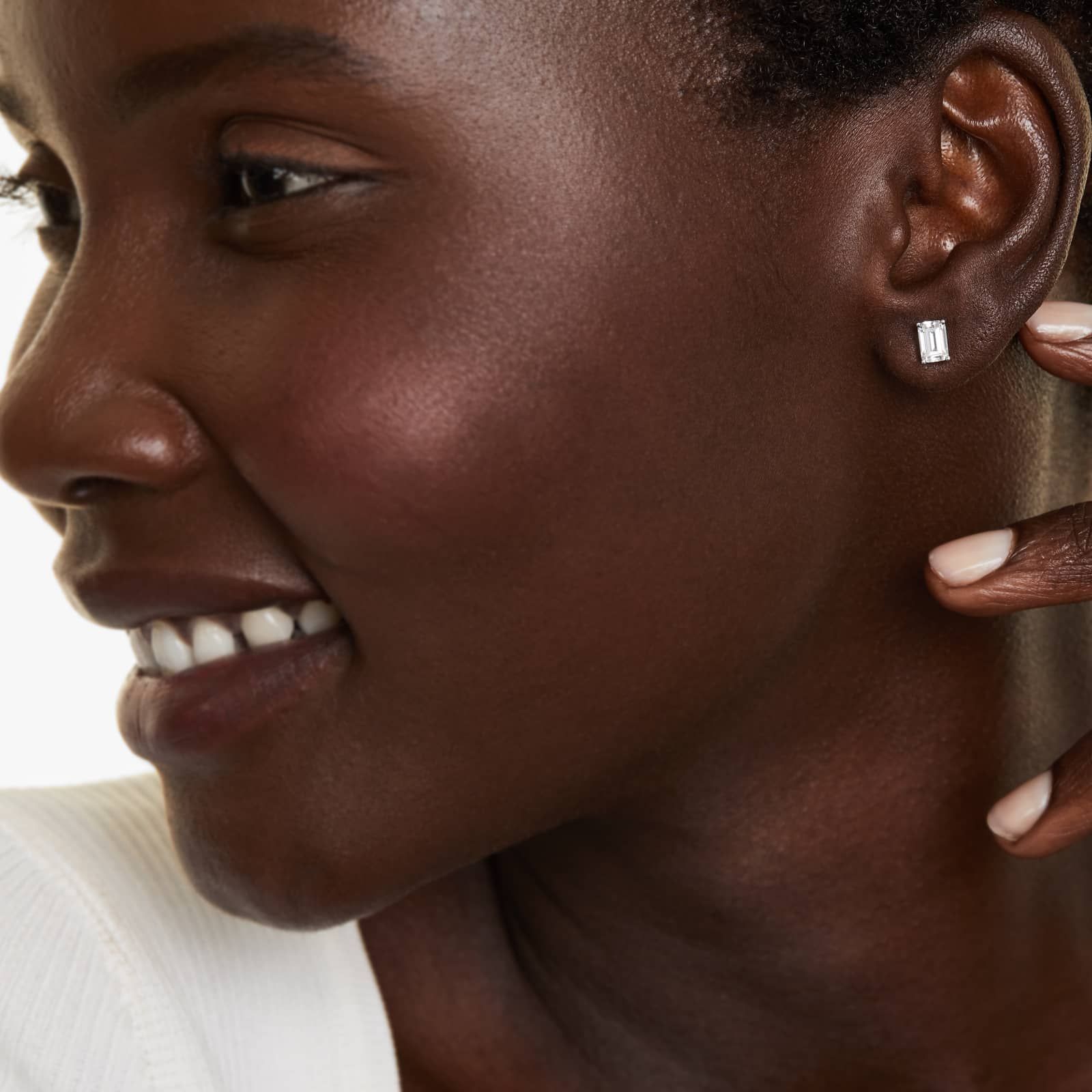 Emerald Cut 1 CTW Lab-Grown Diamond Stud Earrings In 14K White Gold