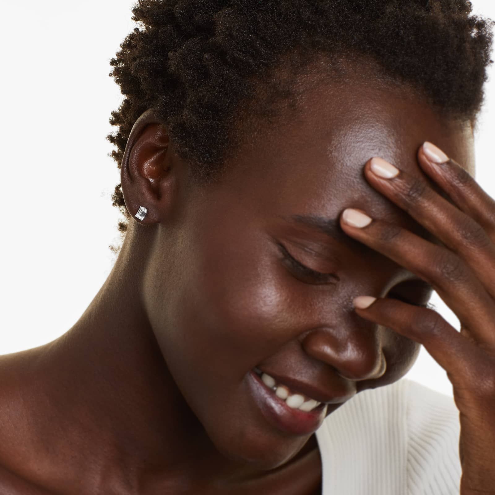 Emerald Cut 1 CTW Lab-Grown Diamond Stud Earrings In 14K White Gold