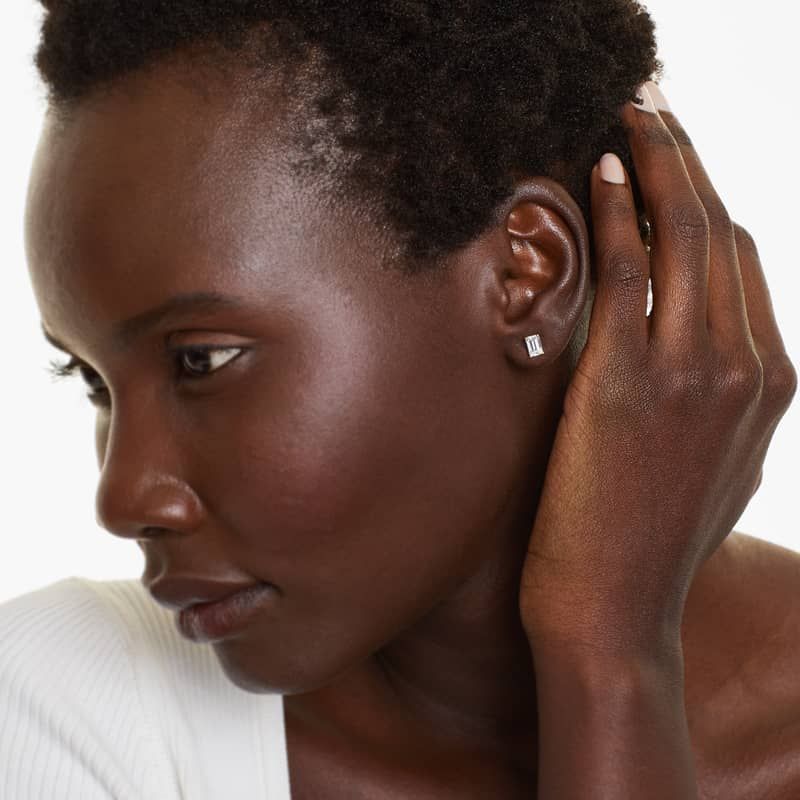 Emerald Cut 1 CTW Diamond Stud Earrings In 14K Yellow Gold