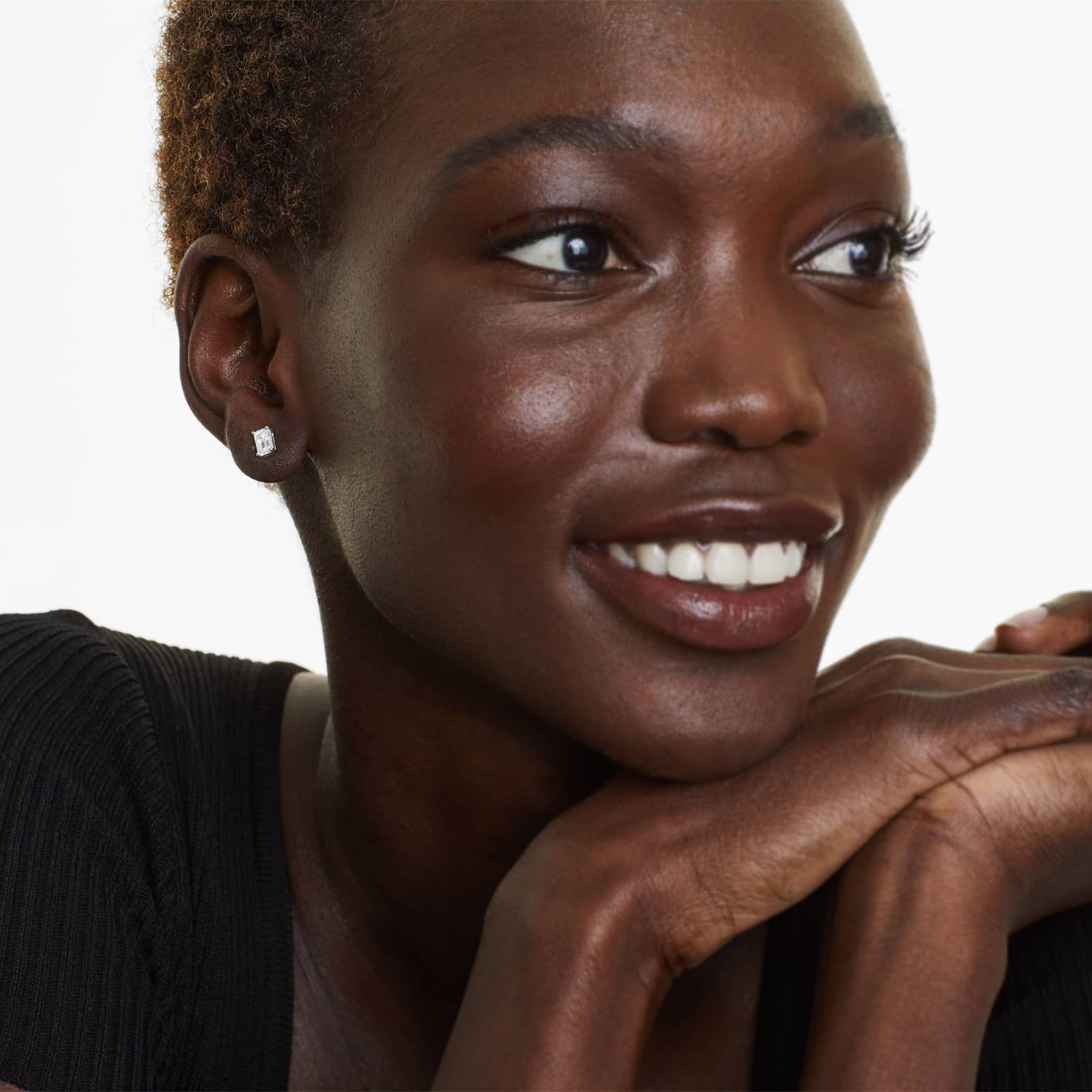 Emerald Cut 1.5 CTW Lab-Grown Diamond Stud Earrings In 14K White Gold