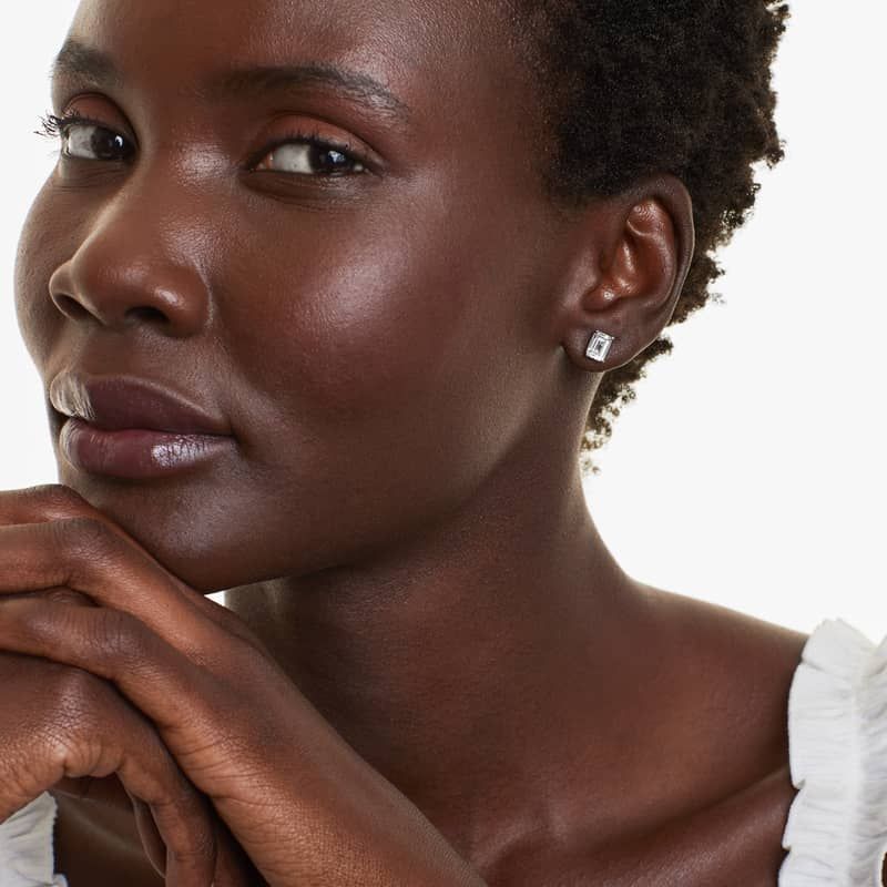 Emerald Cut 2 CTW Lab-Grown Diamond Stud Earrings In 14K White Gold