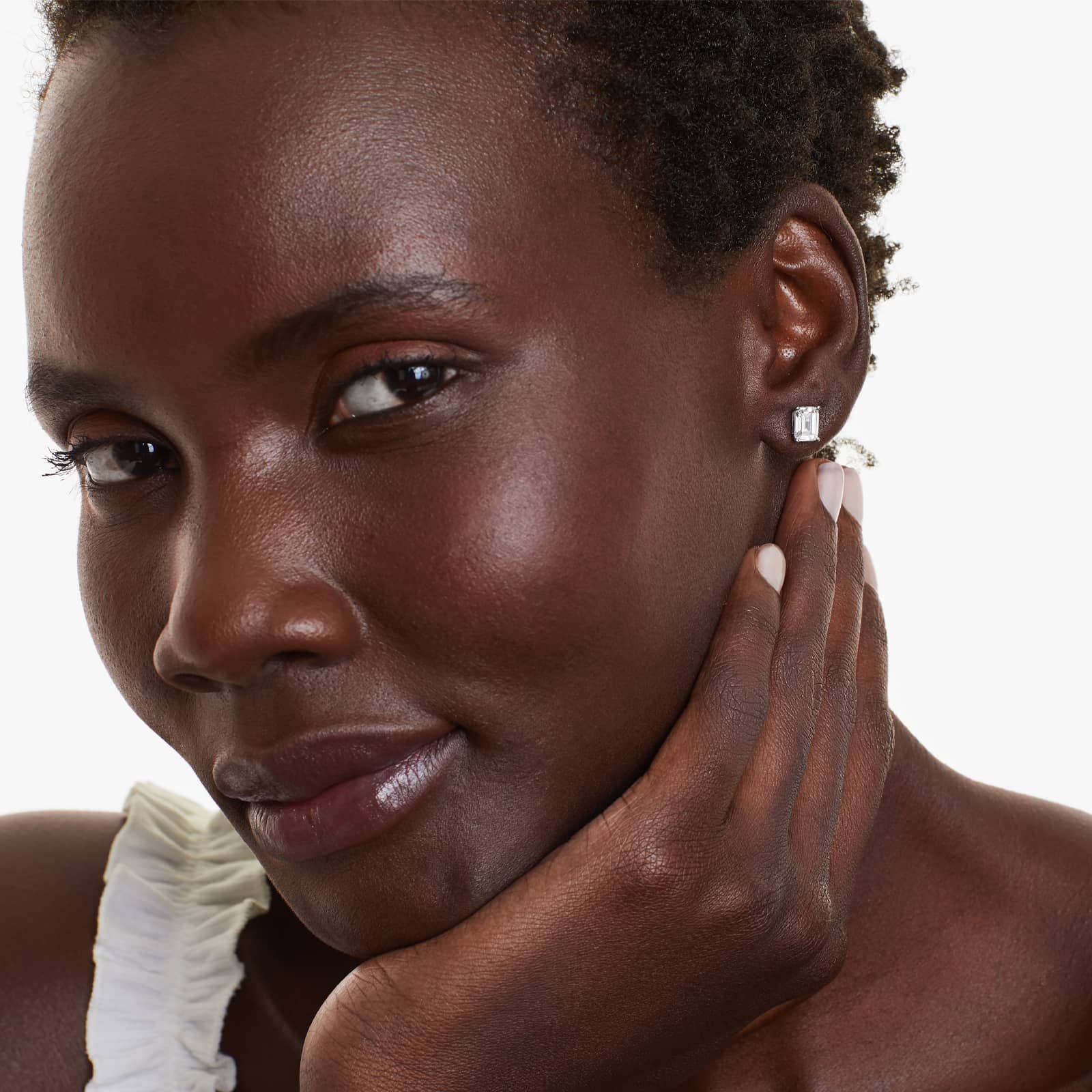 Emerald Cut 2 CTW Lab-Grown Diamond Stud Earrings In 14K White Gold