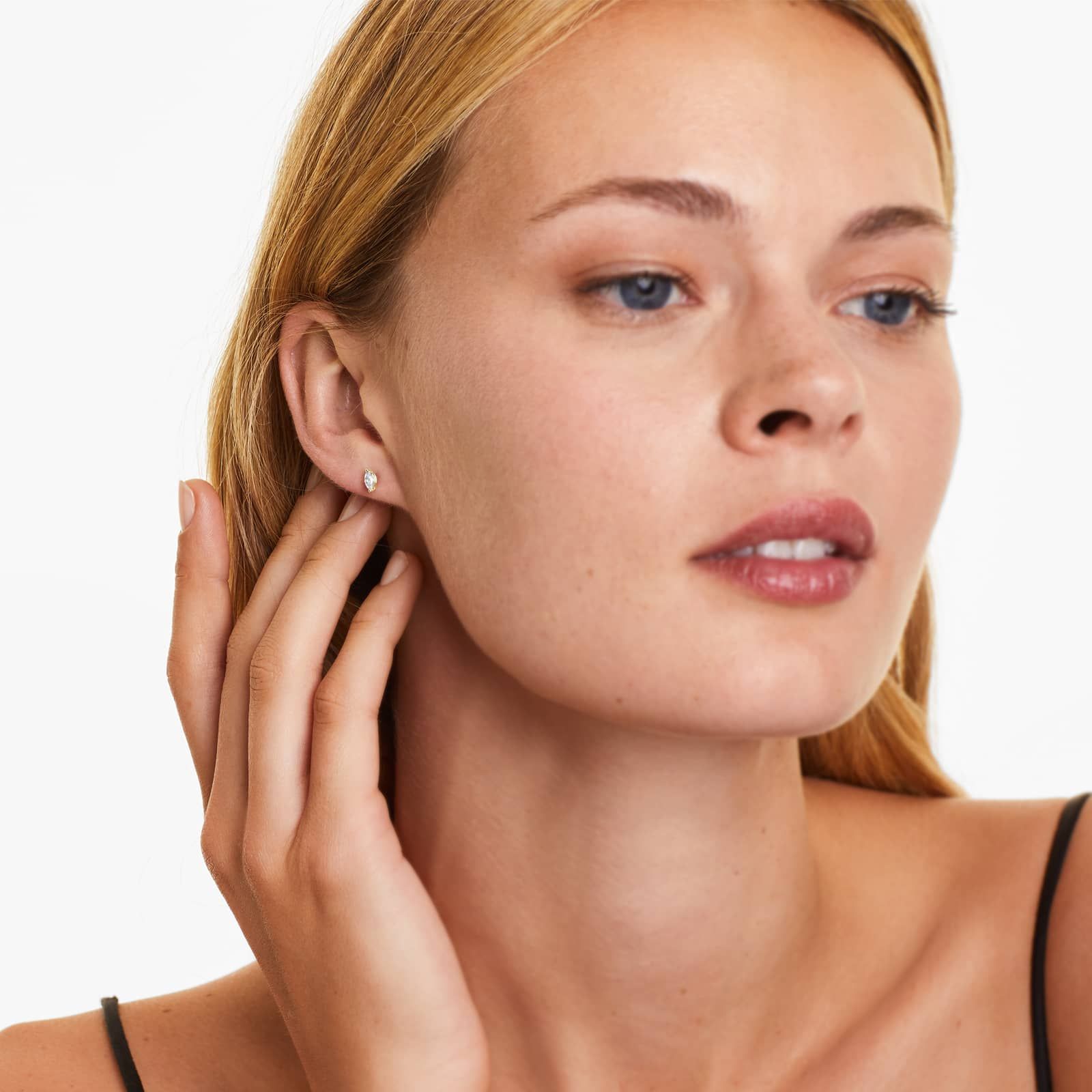 Marquise Cut 0.25 CTW Diamond Stud Earrings In 14K Yellow Gold