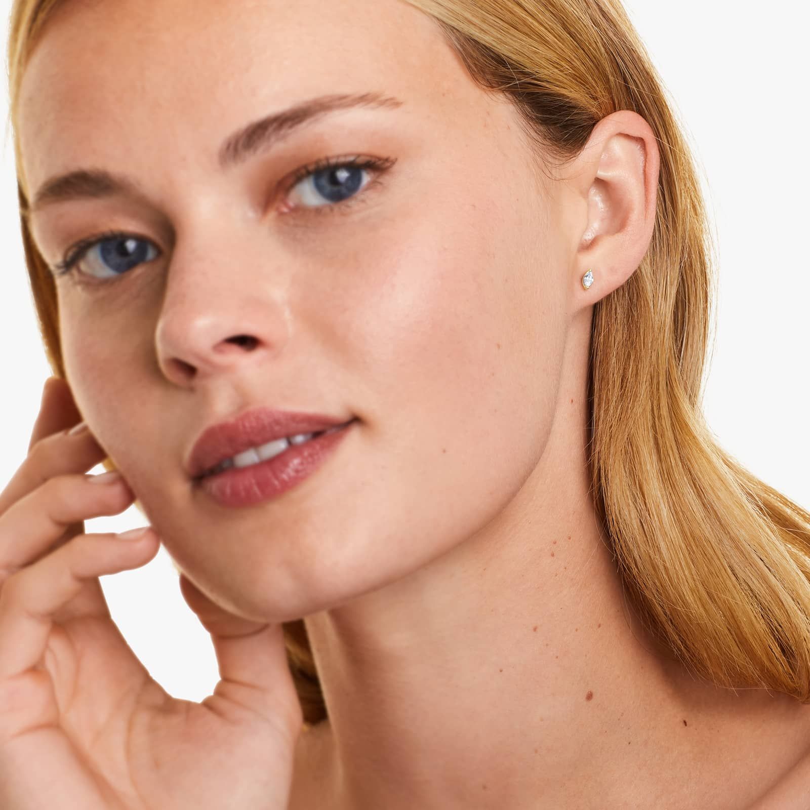 Marquise Cut 0.25 CTW Diamond Stud Earrings In 14K Yellow Gold