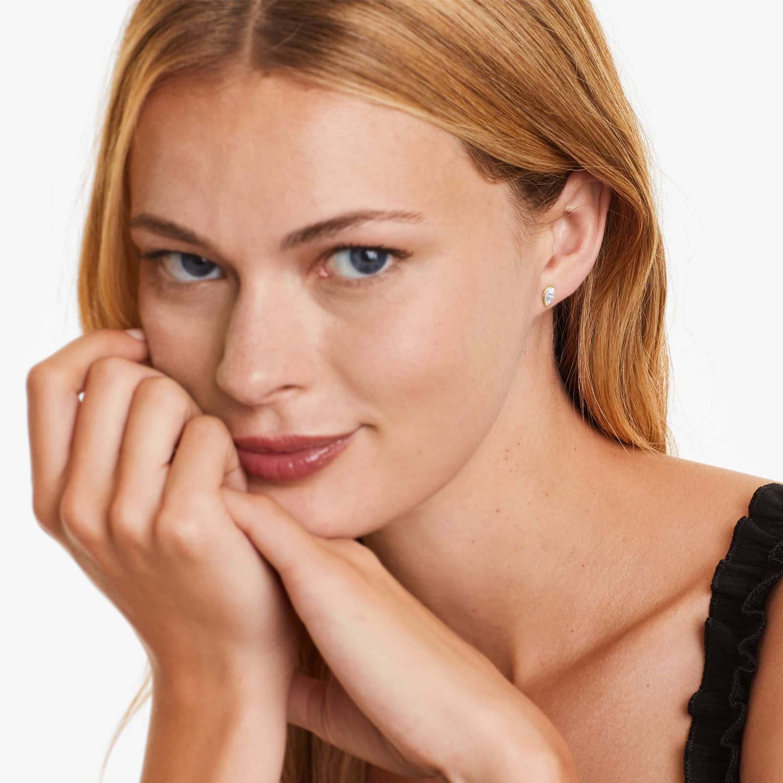 Marquise Cut 0.5 CTW Diamond Stud Earrings In 14K Yellow Gold