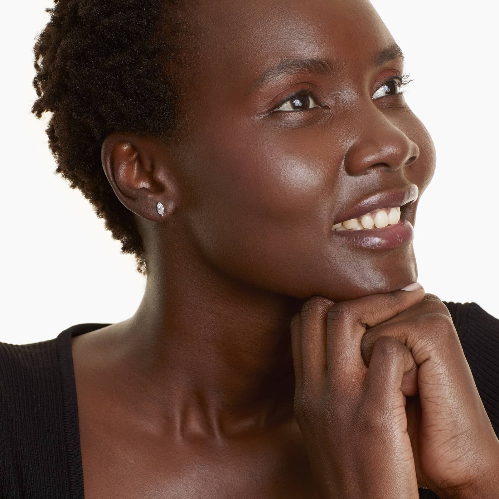 Marquise Cut 0.75 CTW Diamond Stud Earrings In Platinum