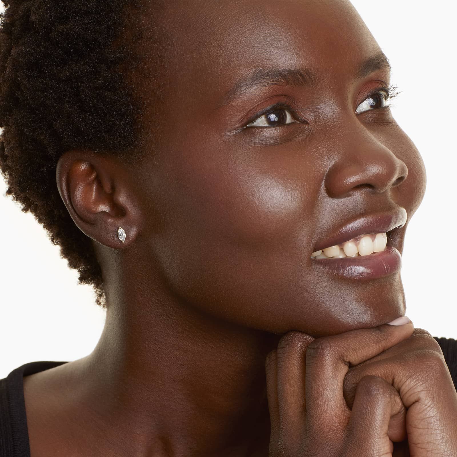 Marquise Cut 0.75 CTW Diamond Stud Earrings In 14K Yellow Gold