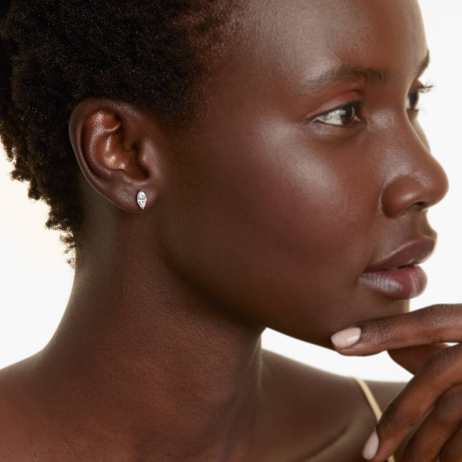 Marquise Cut 1 CTW Diamond Stud Earrings In Platinum