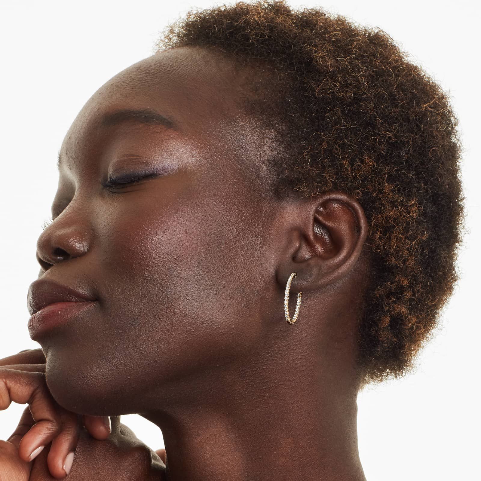 Inside Out 1 CTW Lab-Grown Diamond Hoop Earrings In 14K Yellow Gold