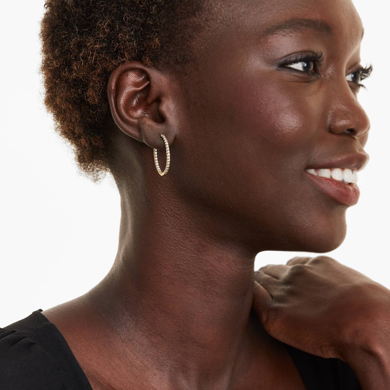 Inside Out 1 CTW Lab-Grown Diamond Hoop Earrings In 14K Yellow Gold