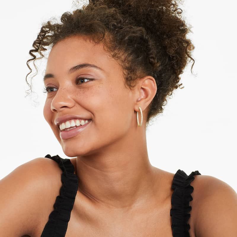 Inside Out 2 CTW Lab-Grown Diamond Hoop Earrings In 14K Yellow Gold