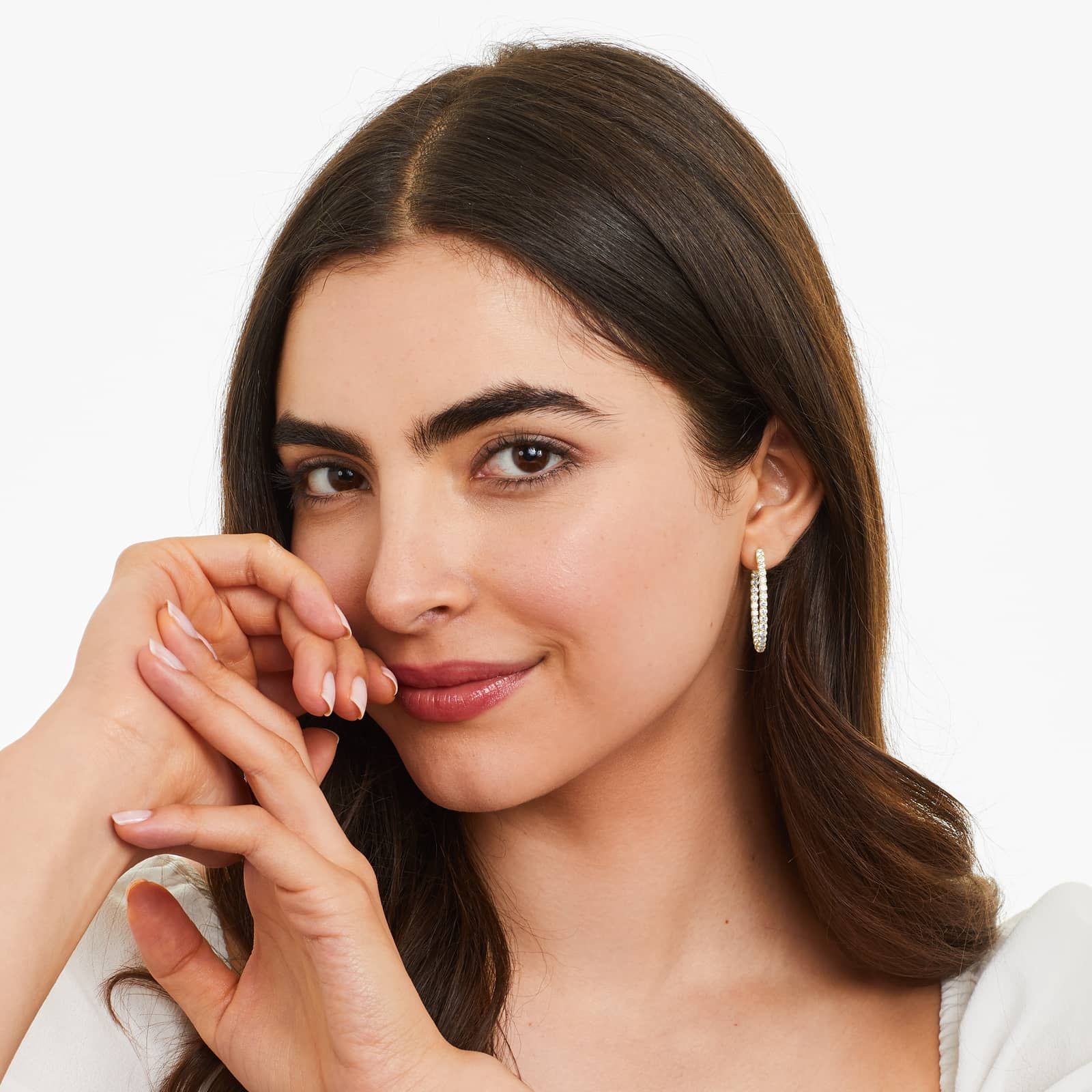 Inside Out 3 CTW Lab-Grown Diamond Hoop Earrings In 14K Yellow Gold