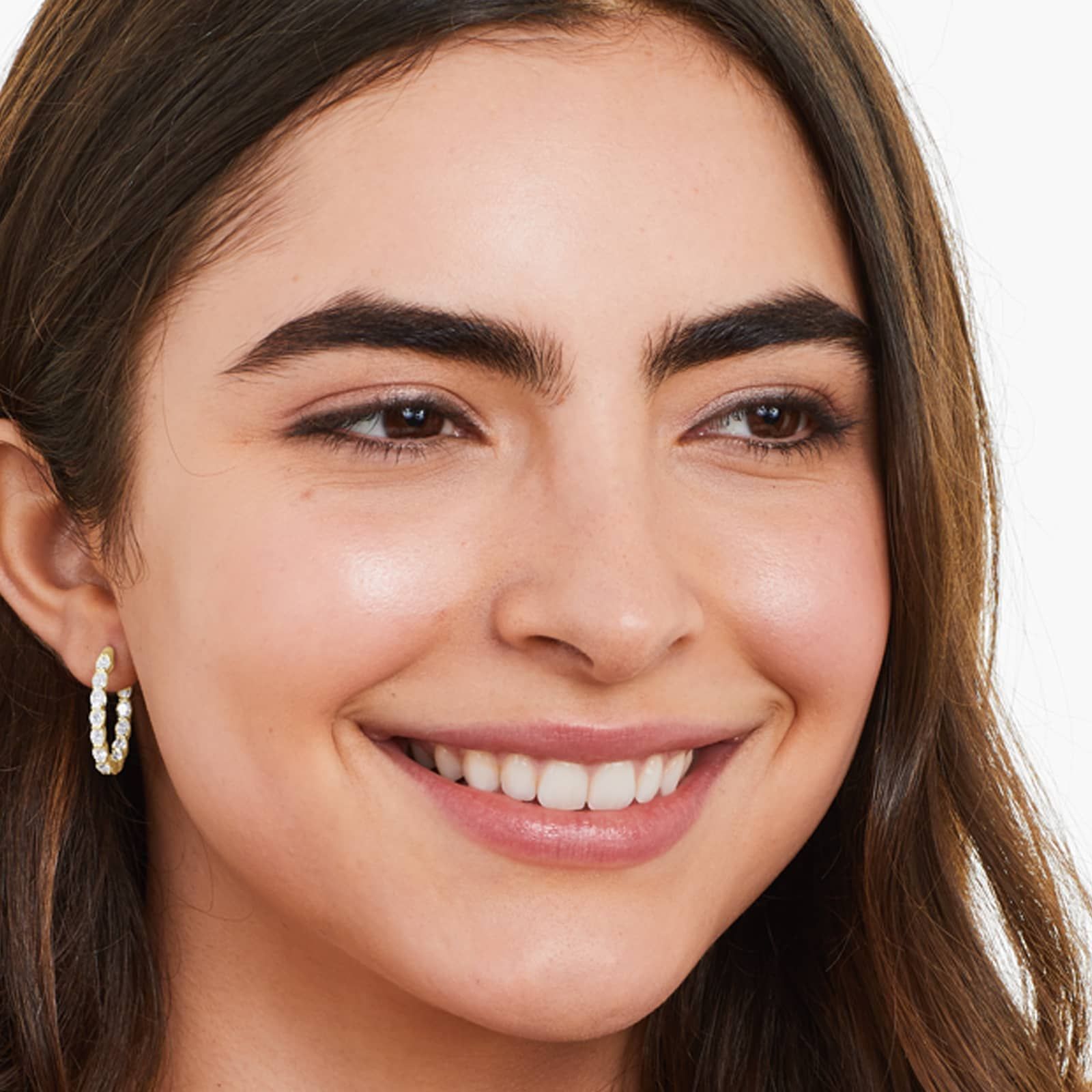 Inside Out 3 CTW Oval Cut Lab-Grown Diamond Hoop Earrings In 14K Yellow Gold