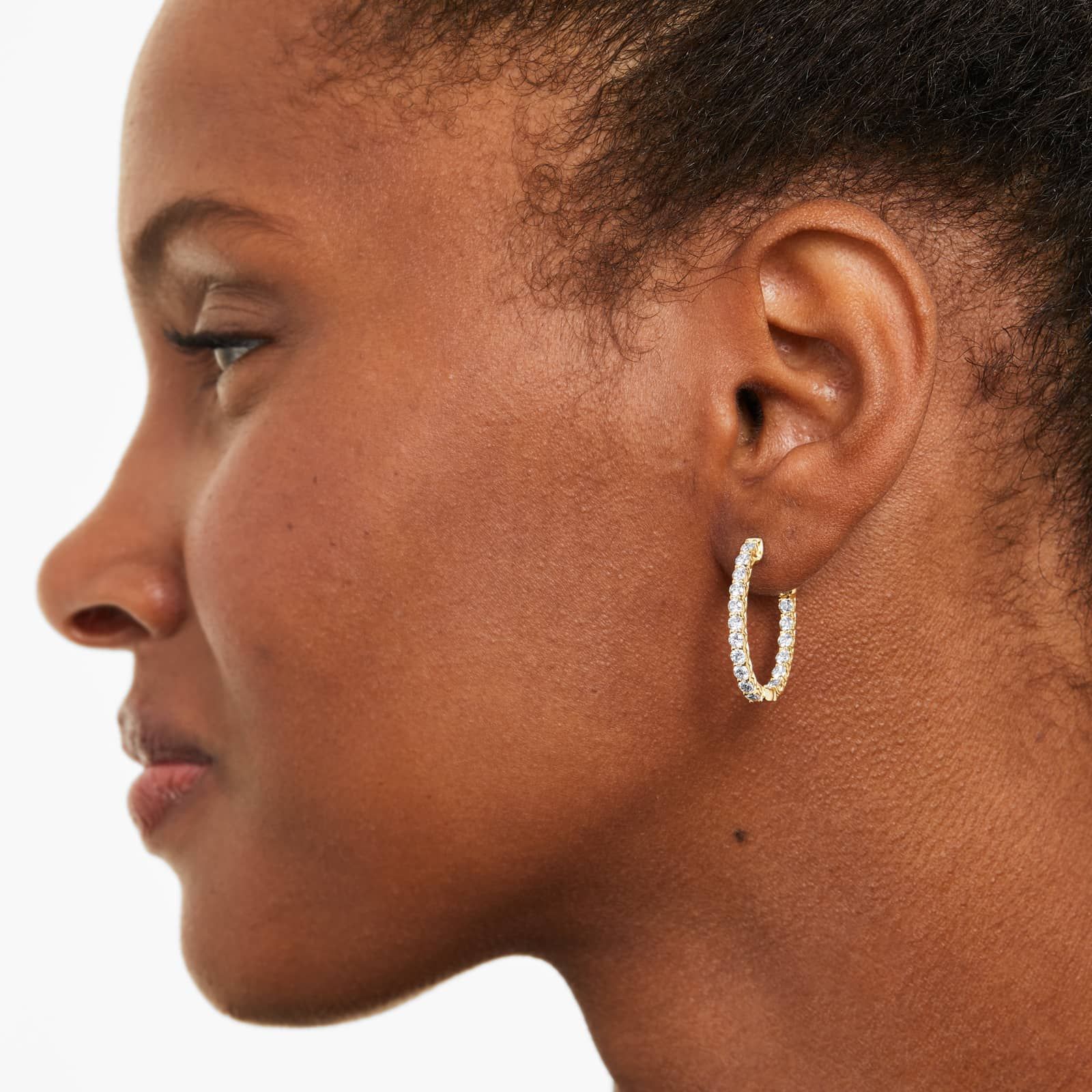 Lucida 2 CTW Diamond Hoop Earrings In 14K Yellow Gold