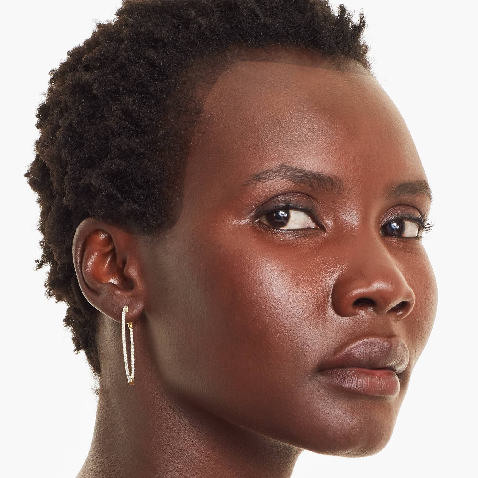 Lucida 1 CTW Diamond Hoop Earrings In 14K Yellow Gold