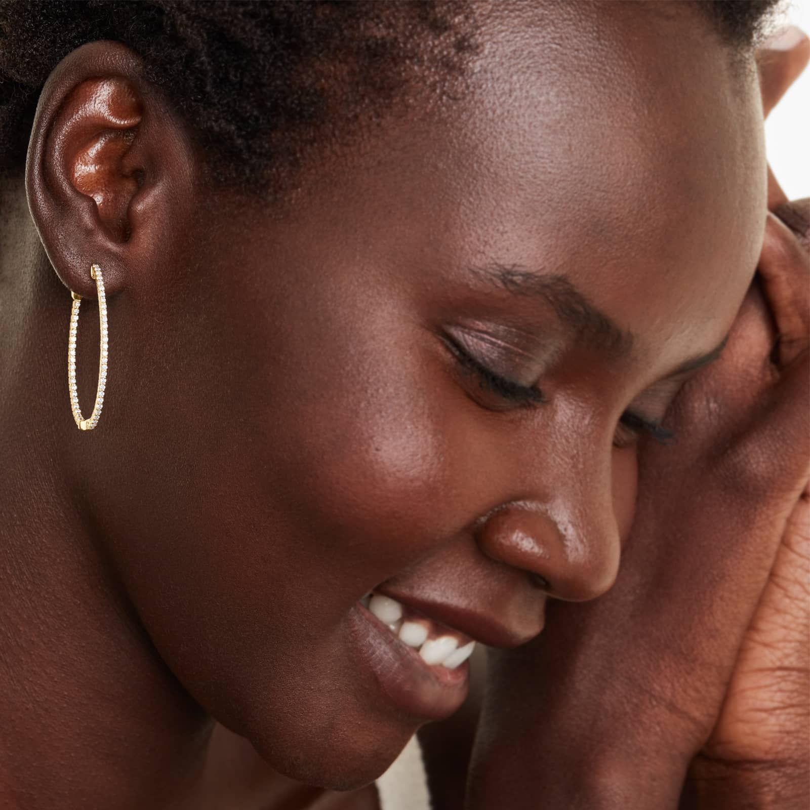 Lucida 1 CTW Diamond Hoop Earrings In 14K Yellow Gold