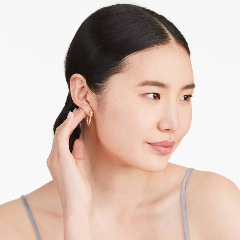 Inside Out Triangle 1 CTW Diamond Hoop Earrings In 14K Yellow Gold