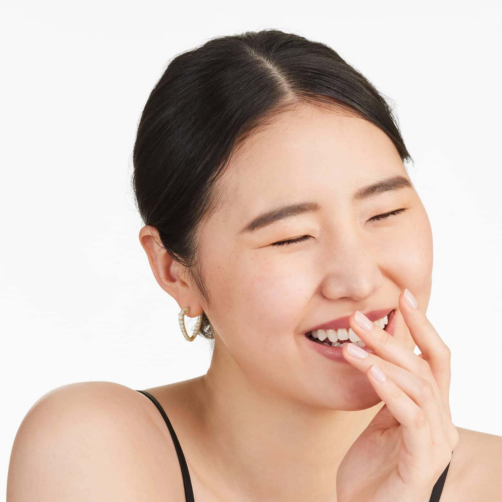 Inside Out Triangle 2 CTW Diamond Hoop Earrings In 14K Yellow Gold