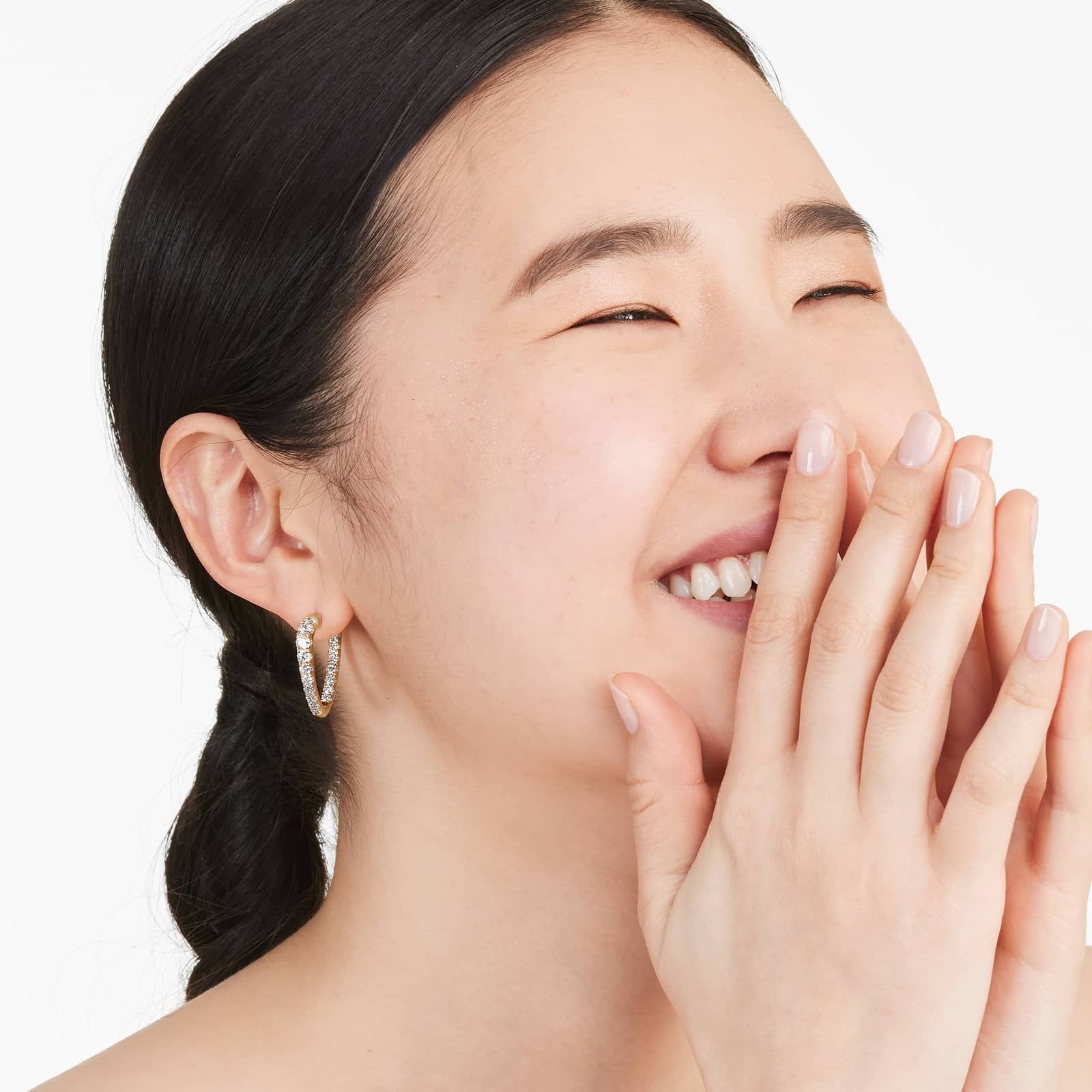 Inside Out Triangle 3 CTW Diamond Hoop Earrings In 14K Yellow Gold