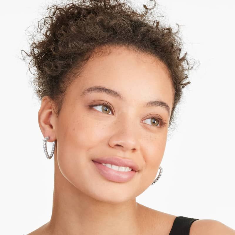 Inside Out Triangle 4 CTW Diamond Hoop Earrings In Platinum