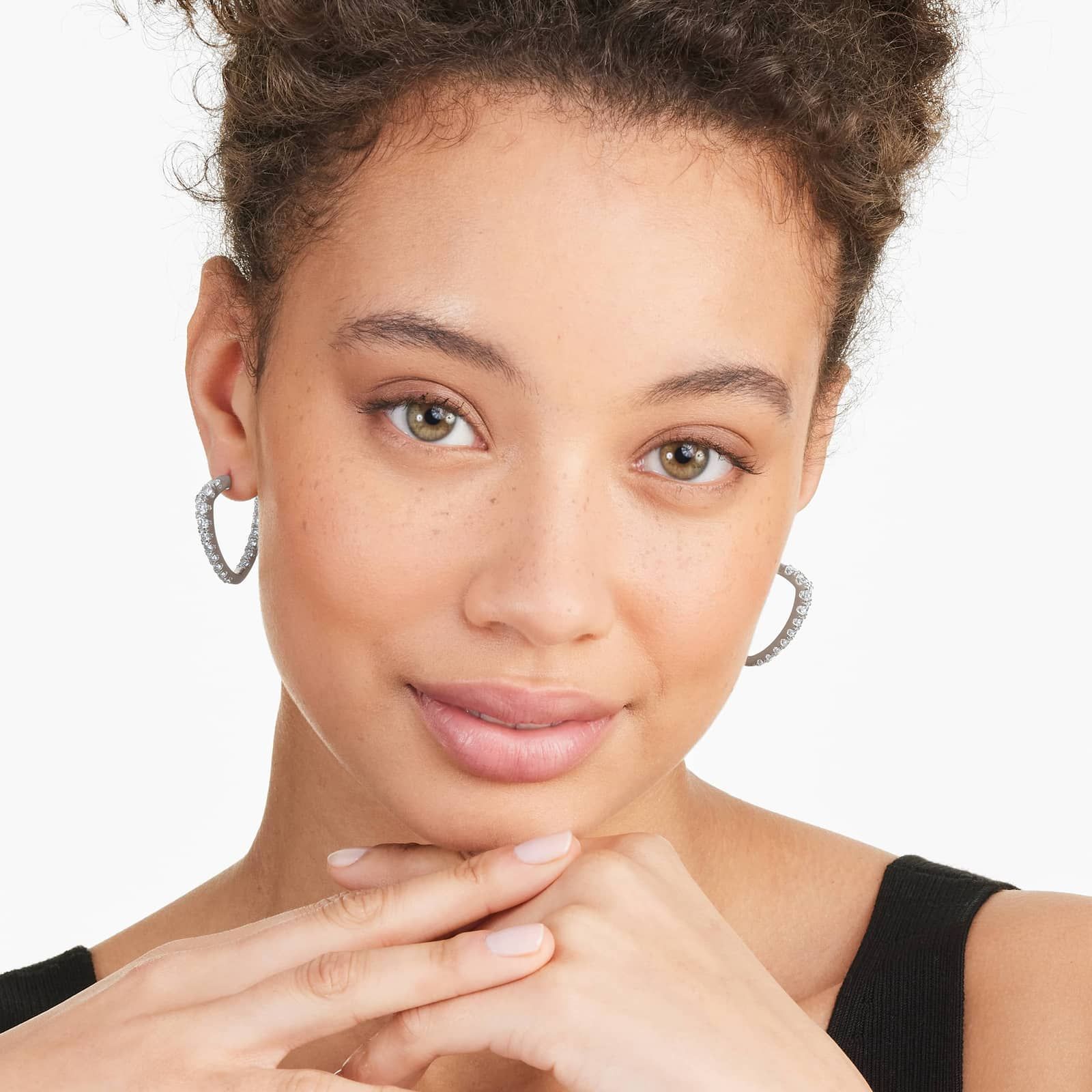 Inside Out Triangle 4 CTW Diamond Hoop Earrings In Platinum