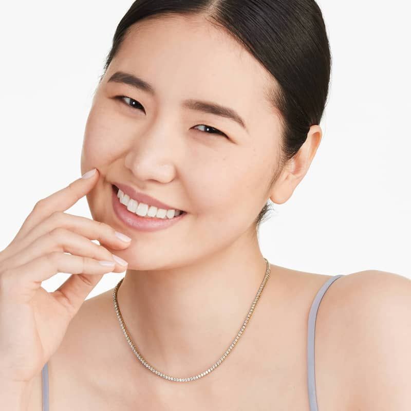 14K Yellow Gold Straight Lab-Grown Diamond Tennis Necklace (5.00 CTW - F-G / VS2-SI1)