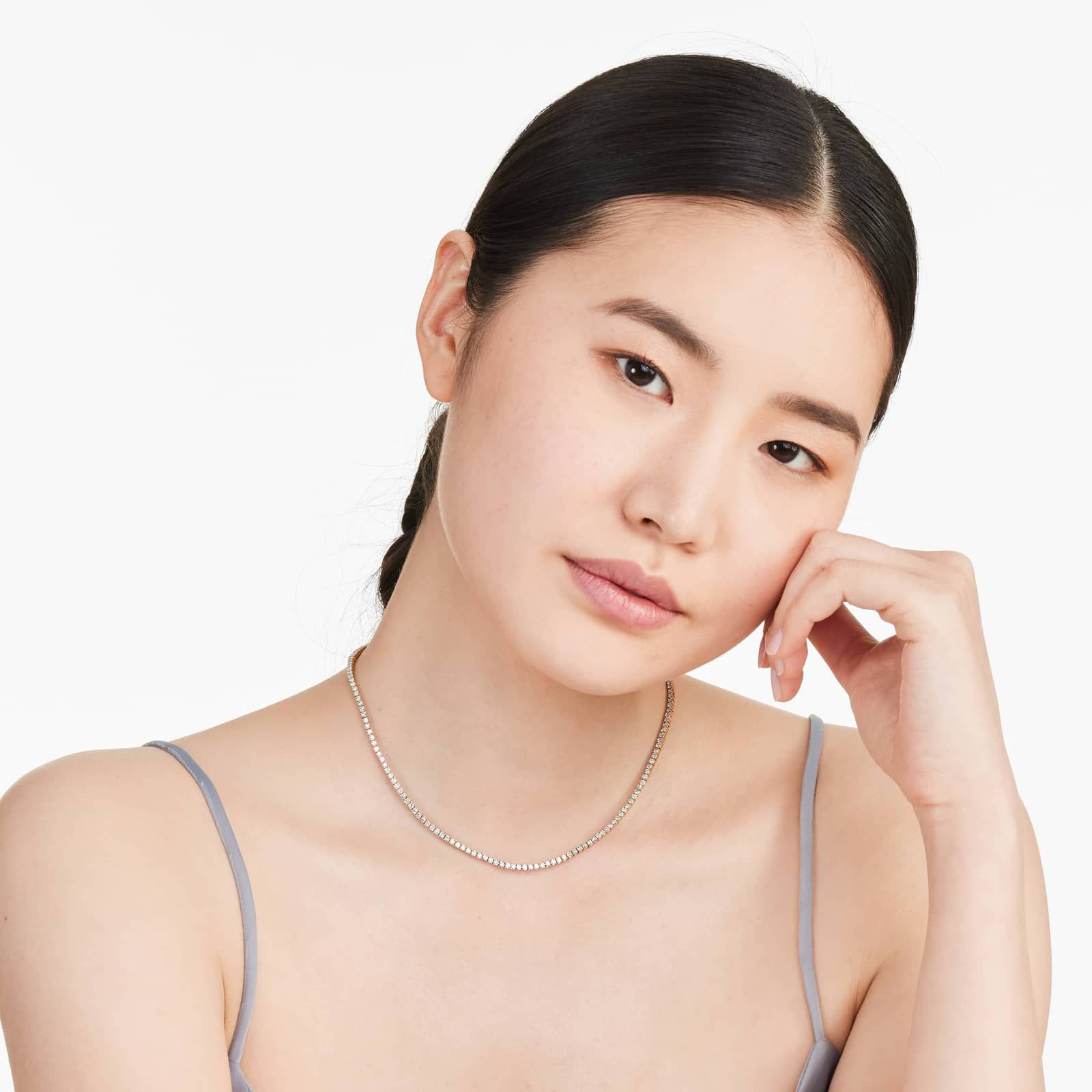 14K Yellow Gold Straight Diamond Tennis Necklace (5.00 CTW - H-I / SI1-SI2)