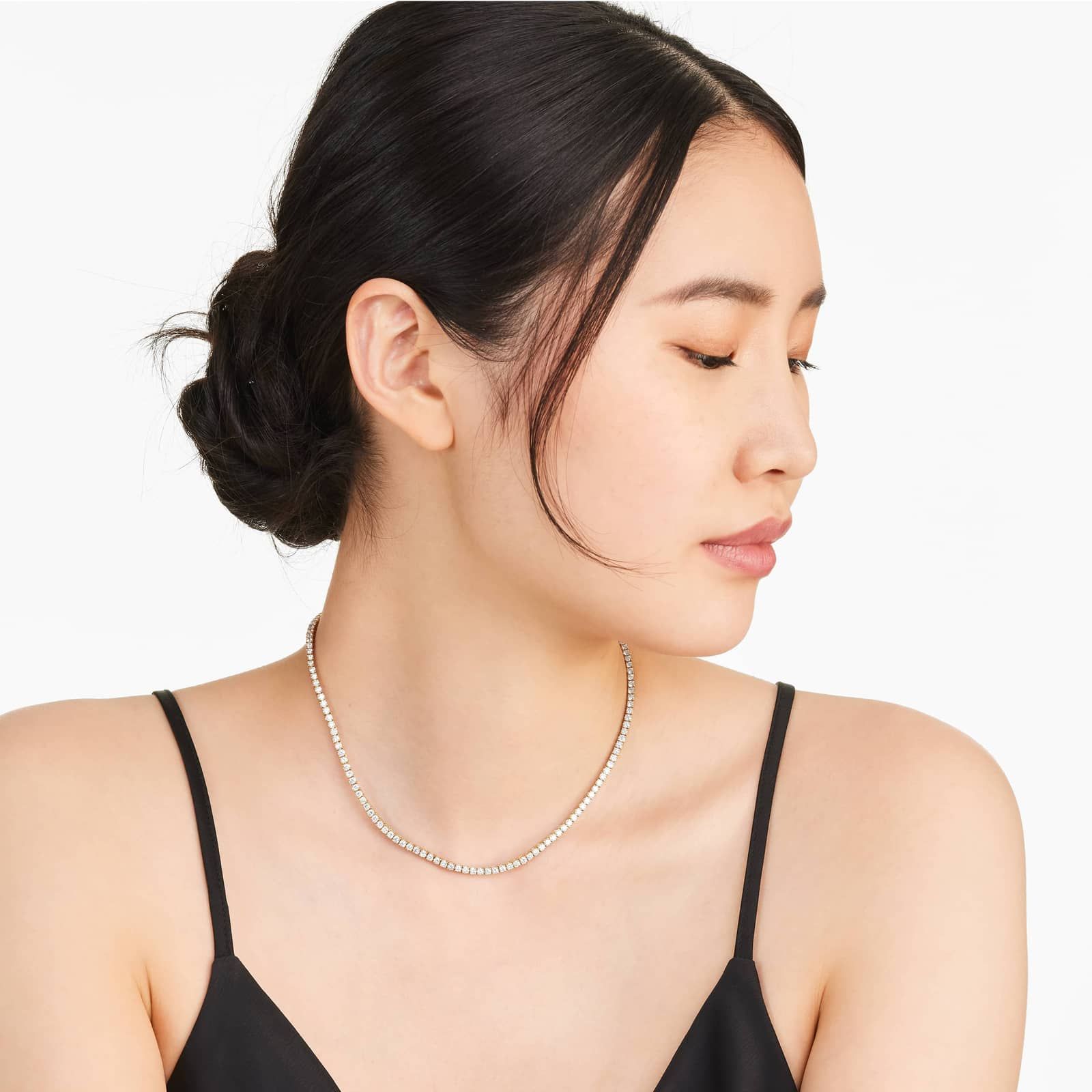 14K Yellow Gold Straight Lab-Grown Diamond Tennis Necklace (7.00 CTW - F-G / VS2-SI1)