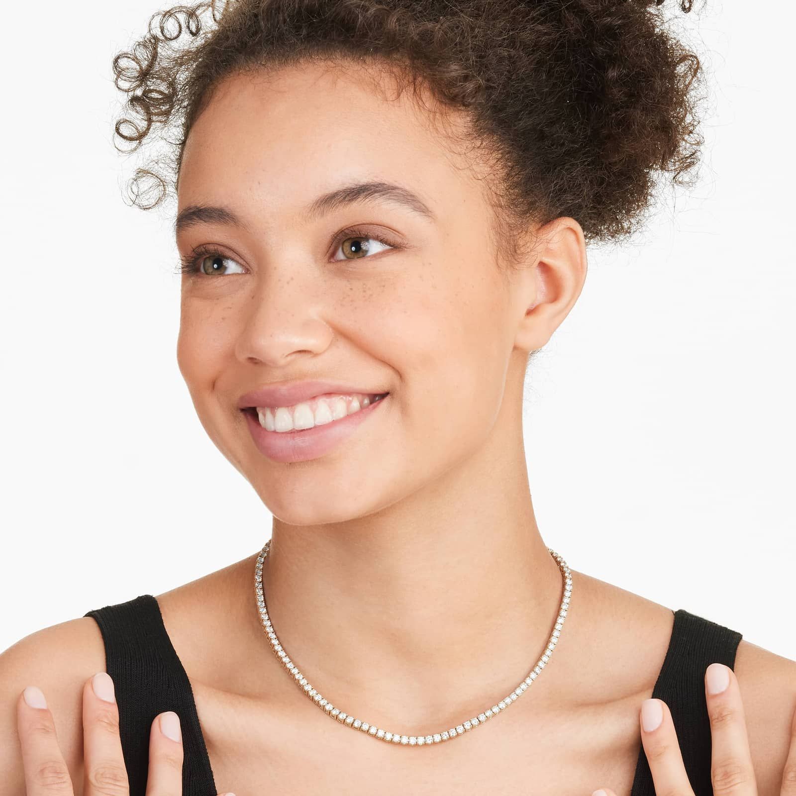 14K Yellow Gold Straight Lab-Grown Diamond Tennis Necklace (12.00 CTW - F-G / VS2-SI1)