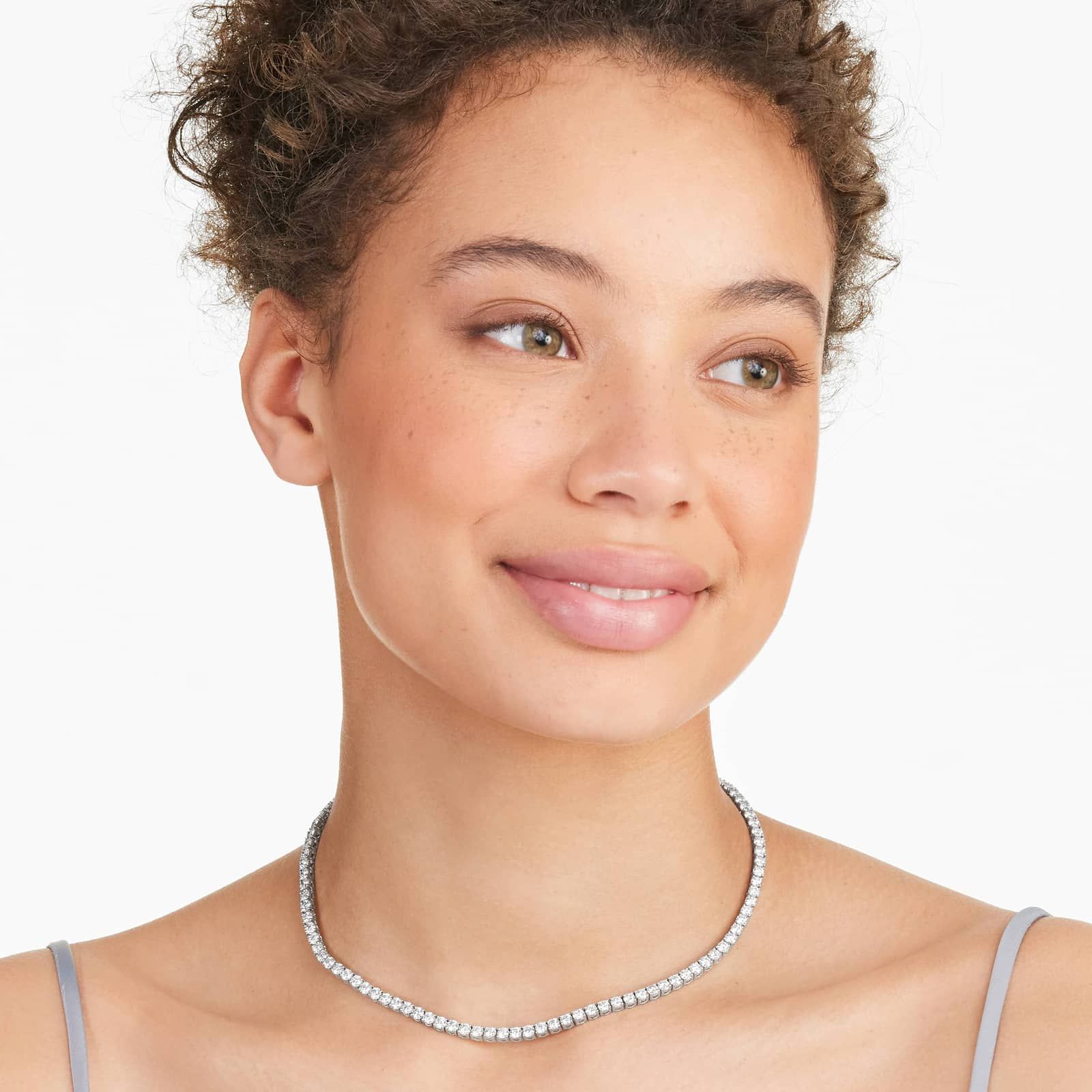 14K White Gold Straight Lab-Grown Diamond Tennis Necklace (15.00 CTW - F-G / VS2-SI1)