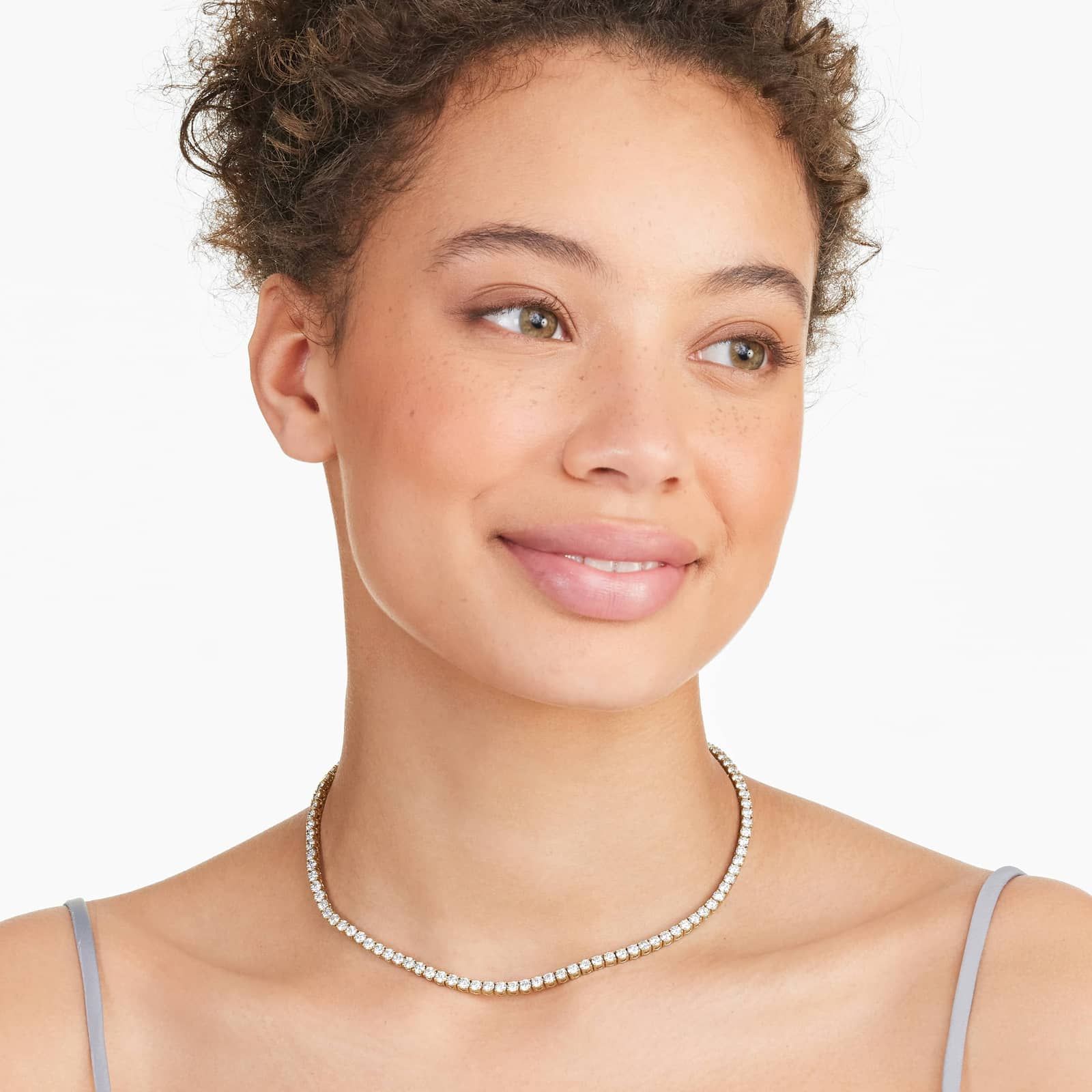 14K Yellow Gold Straight Lab-Grown Diamond Tennis Necklace (15.00 CTW - F-G / VS2-SI1)