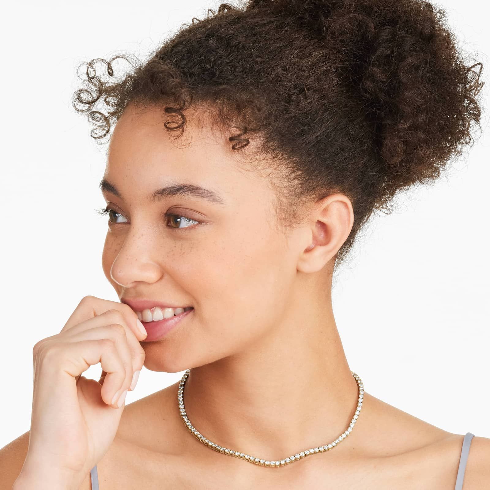 14K Yellow Gold Straight Lab-Grown Diamond Tennis Necklace (15.00 CTW - F-G / VS2-SI1)