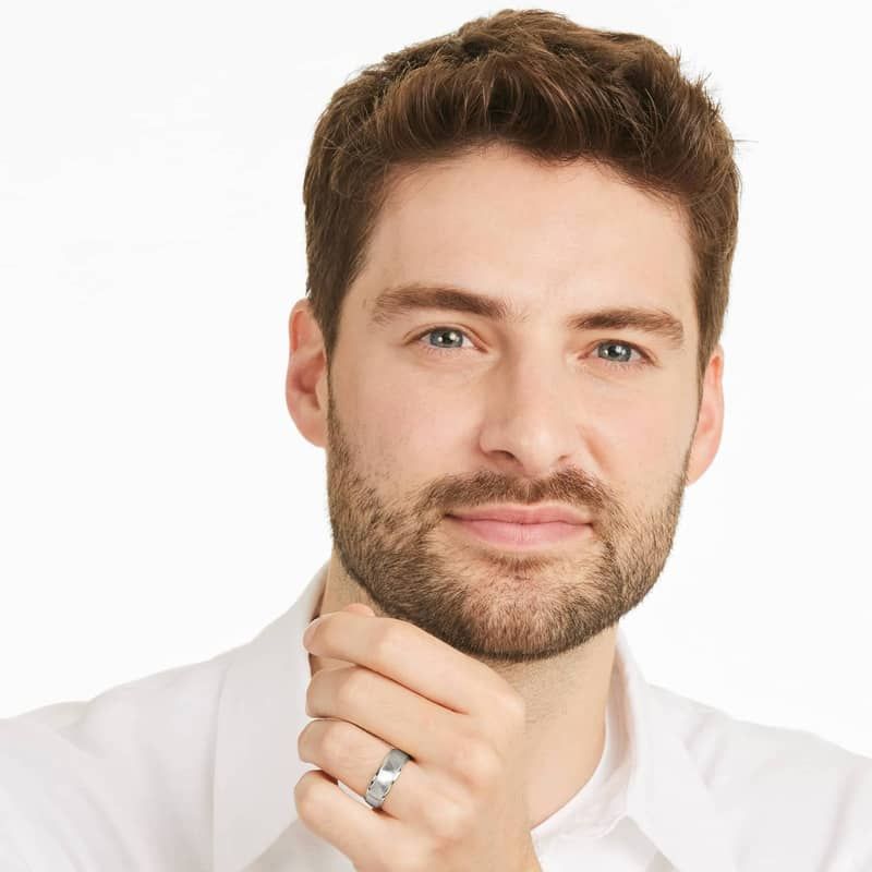 Oblique Design Men's Wedding Band In Platinum (7.00mm)