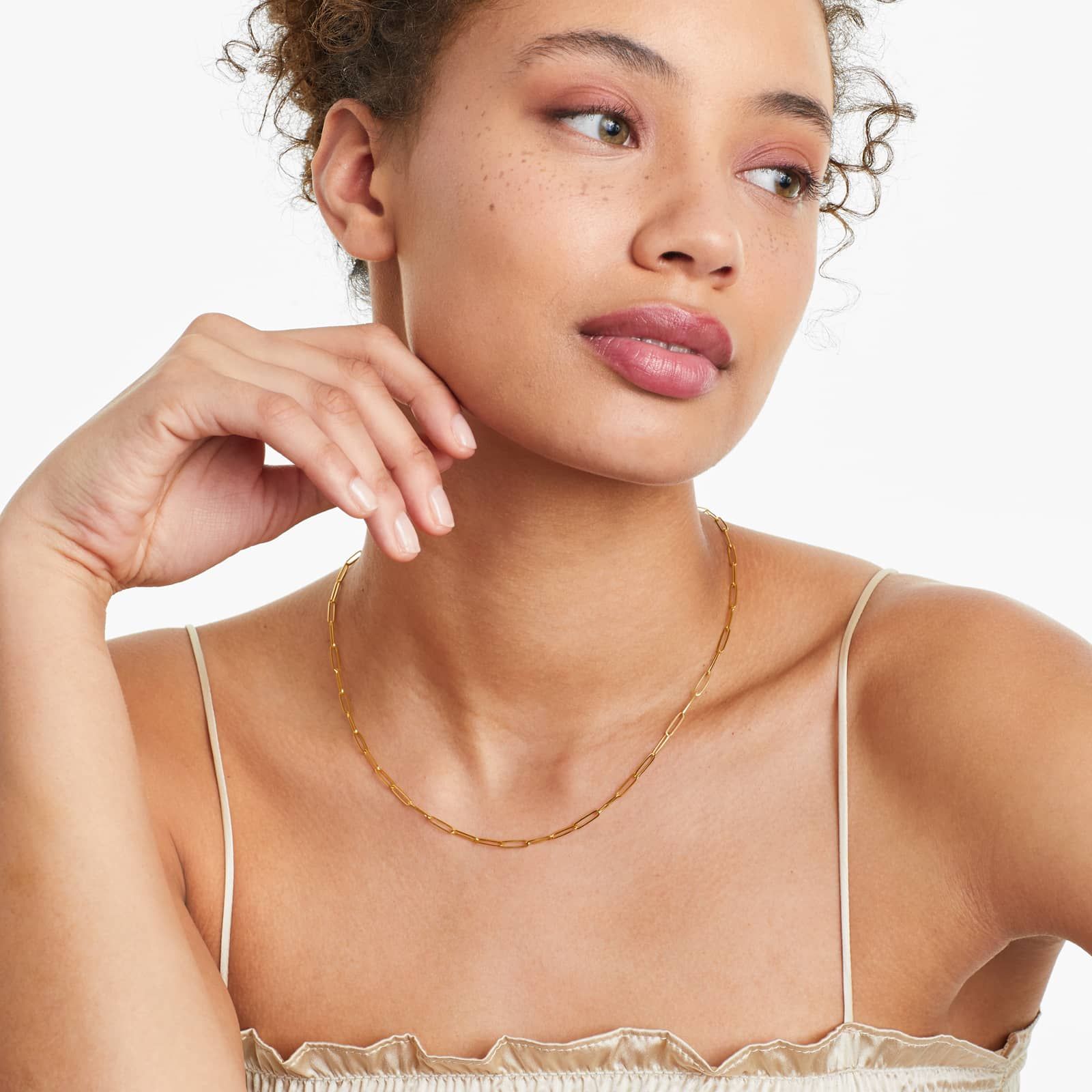 14K Yellow Gold 2.6mm Elongated Paperclip Link Chain