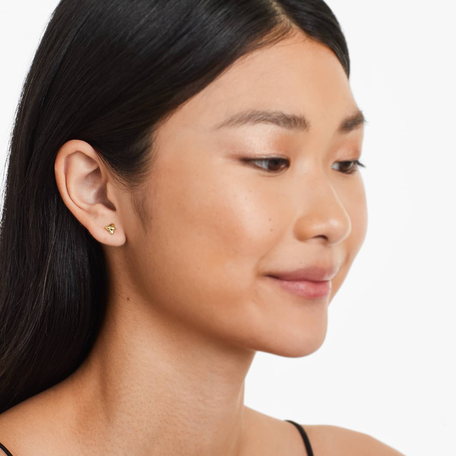 Bee Stud Earrings In 14K Yellow Gold