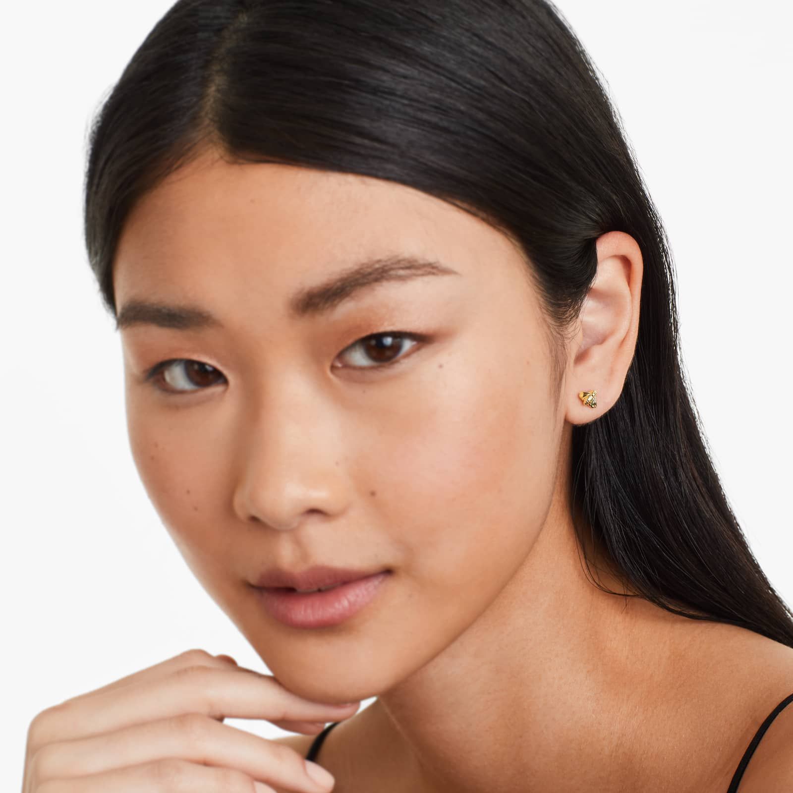 Bee Stud Earrings In 14K Yellow Gold