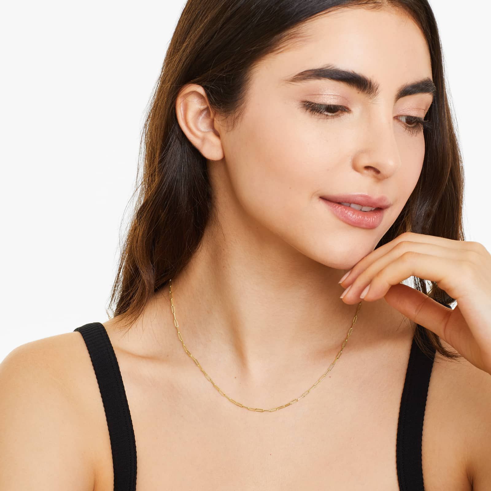 14K Yellow Gold 2.1mm Medium Paperclip Chain