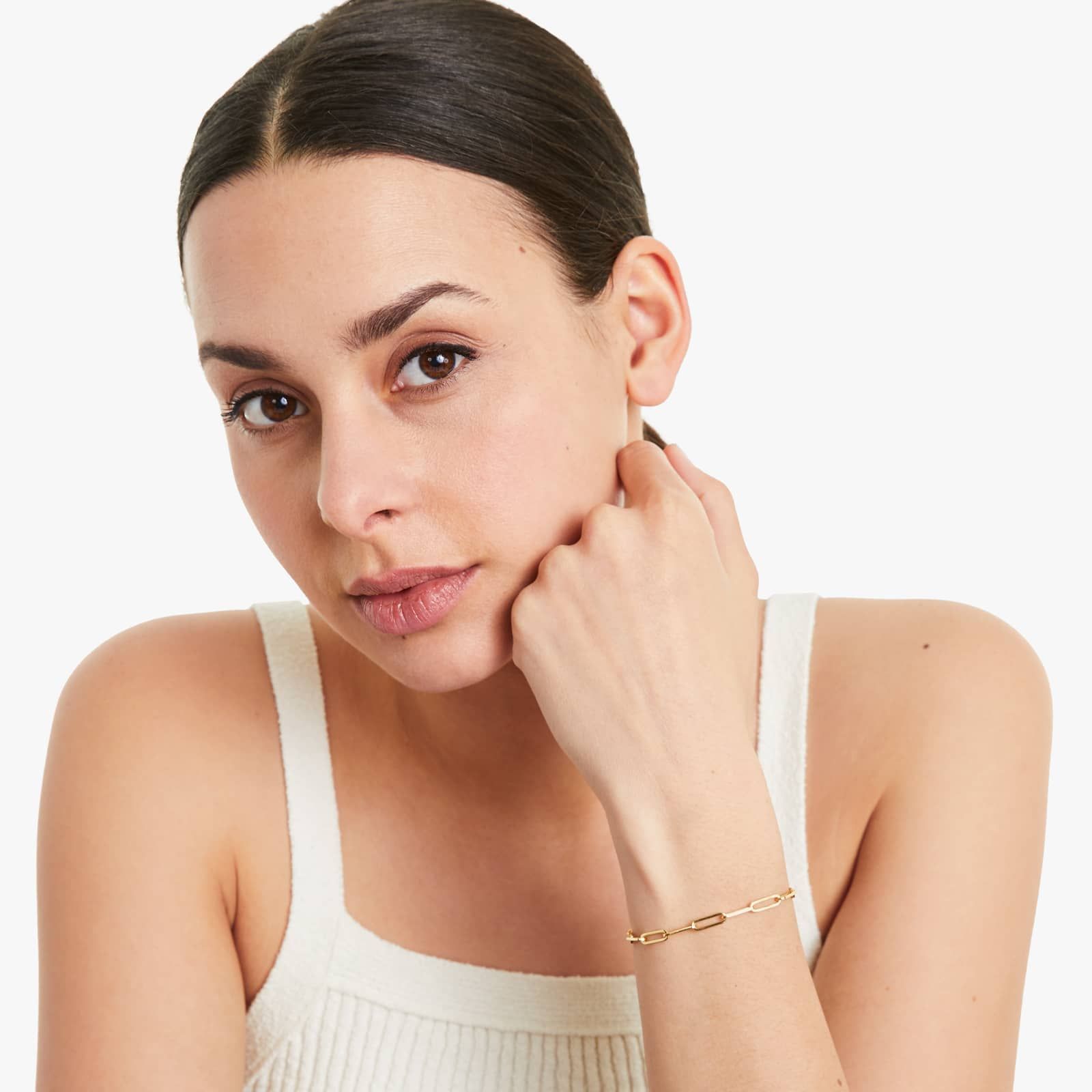 Paperclip Chain Bracelet In 14K Yellow Gold