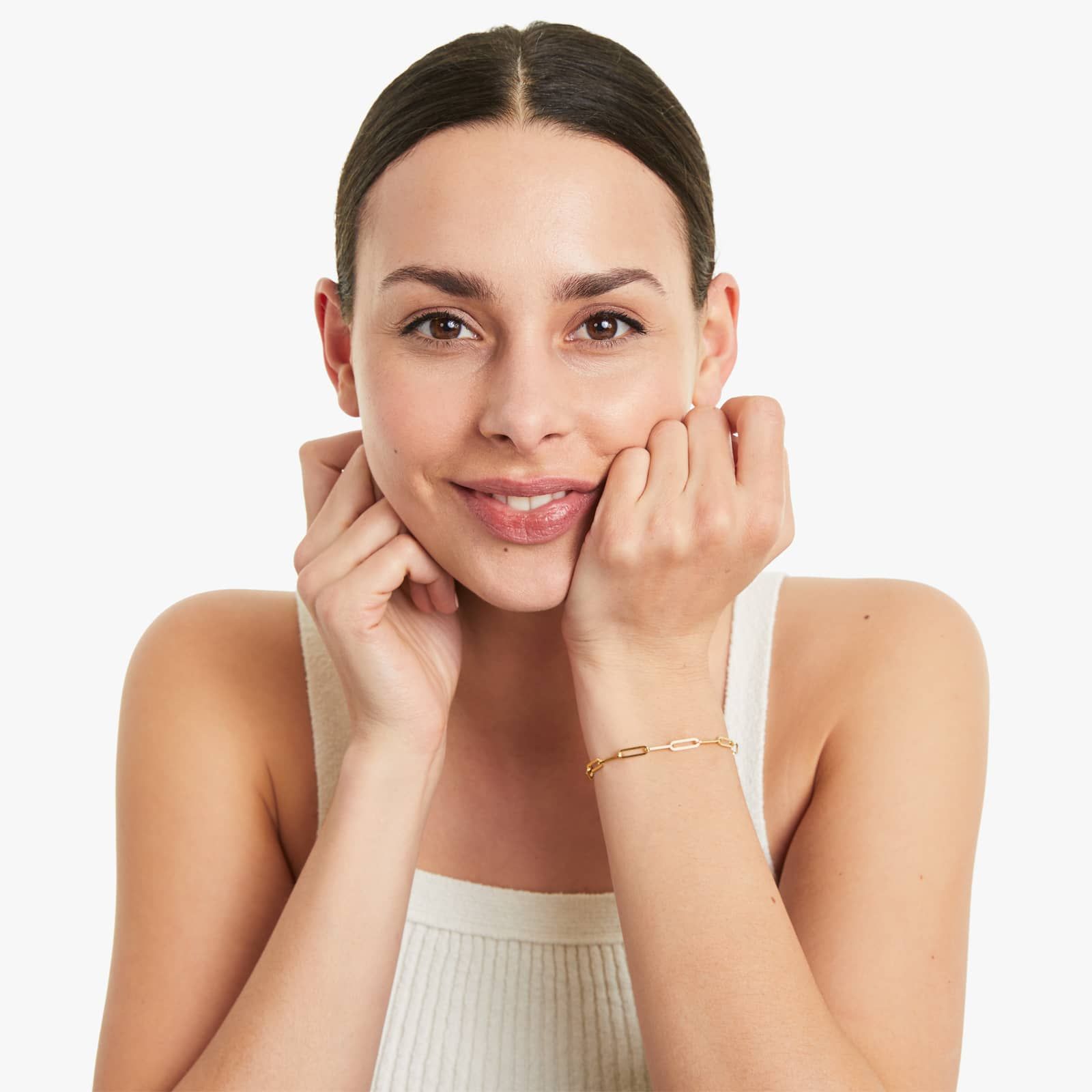 Paperclip Chain Bracelet In 14K Yellow Gold