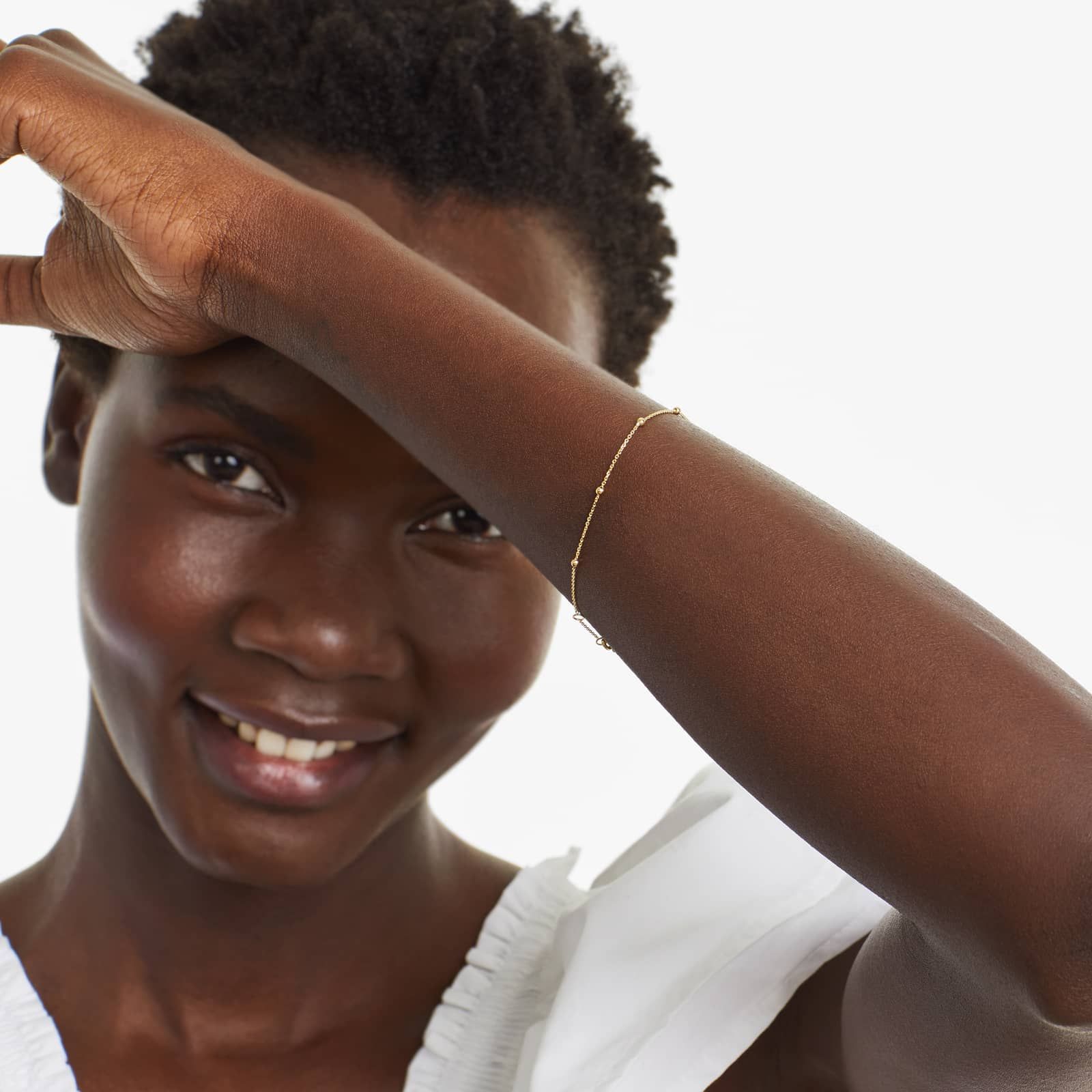 Ball Station Bracelet In 14K Yellow Gold