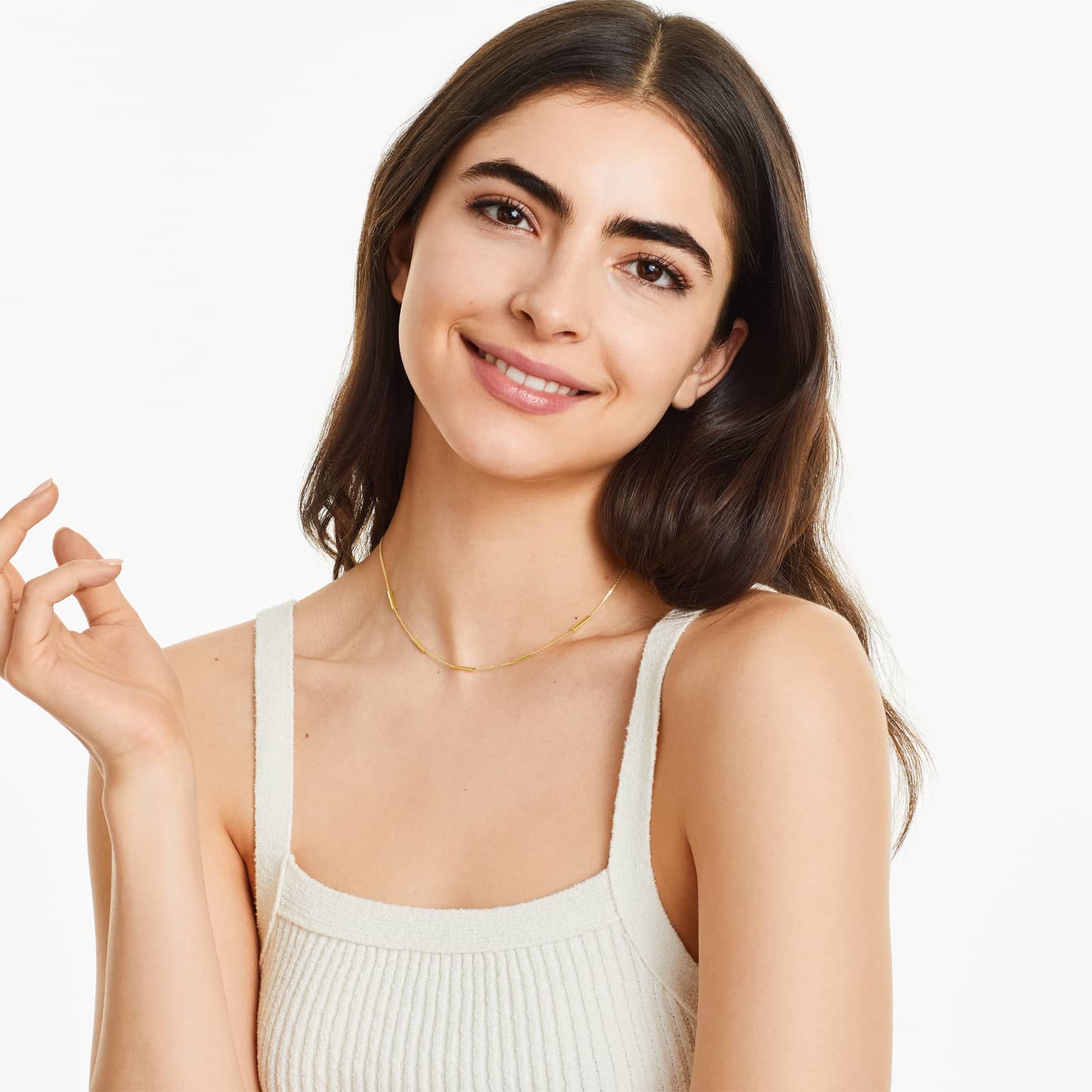 14K Yellow Gold Five Piece Bar Station Choker Necklace