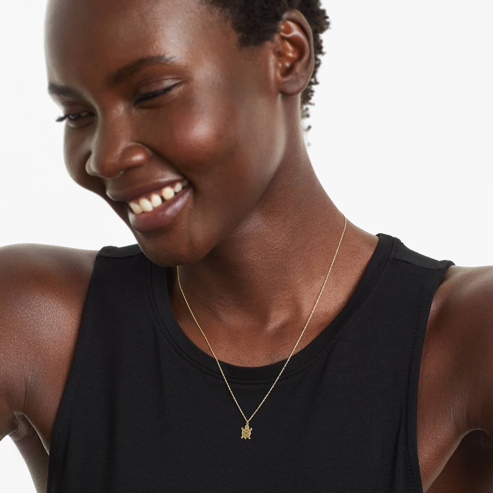 14K Yellow Gold Mini Turtle Necklace