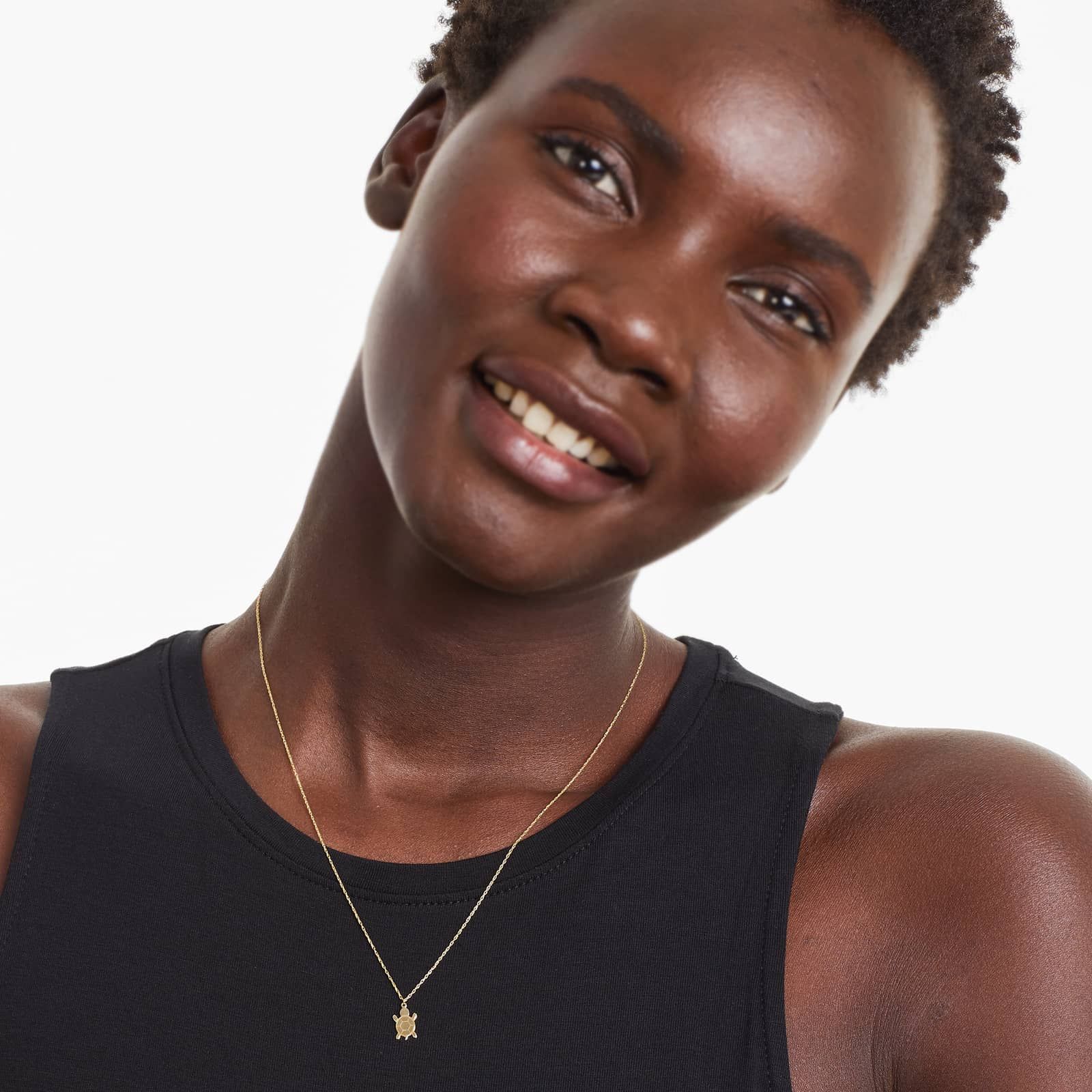 14K Yellow Gold Mini Turtle Necklace