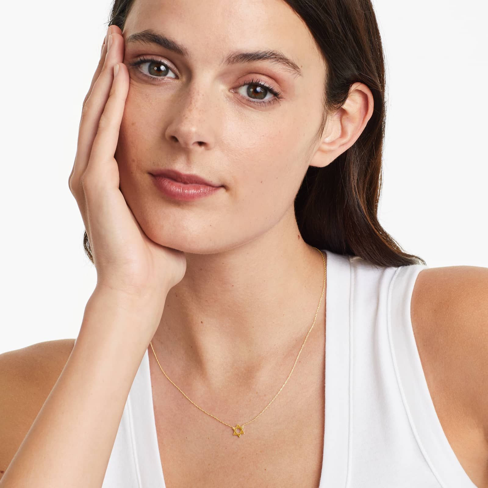 14K Yellow Gold Mini Star of David Necklace
