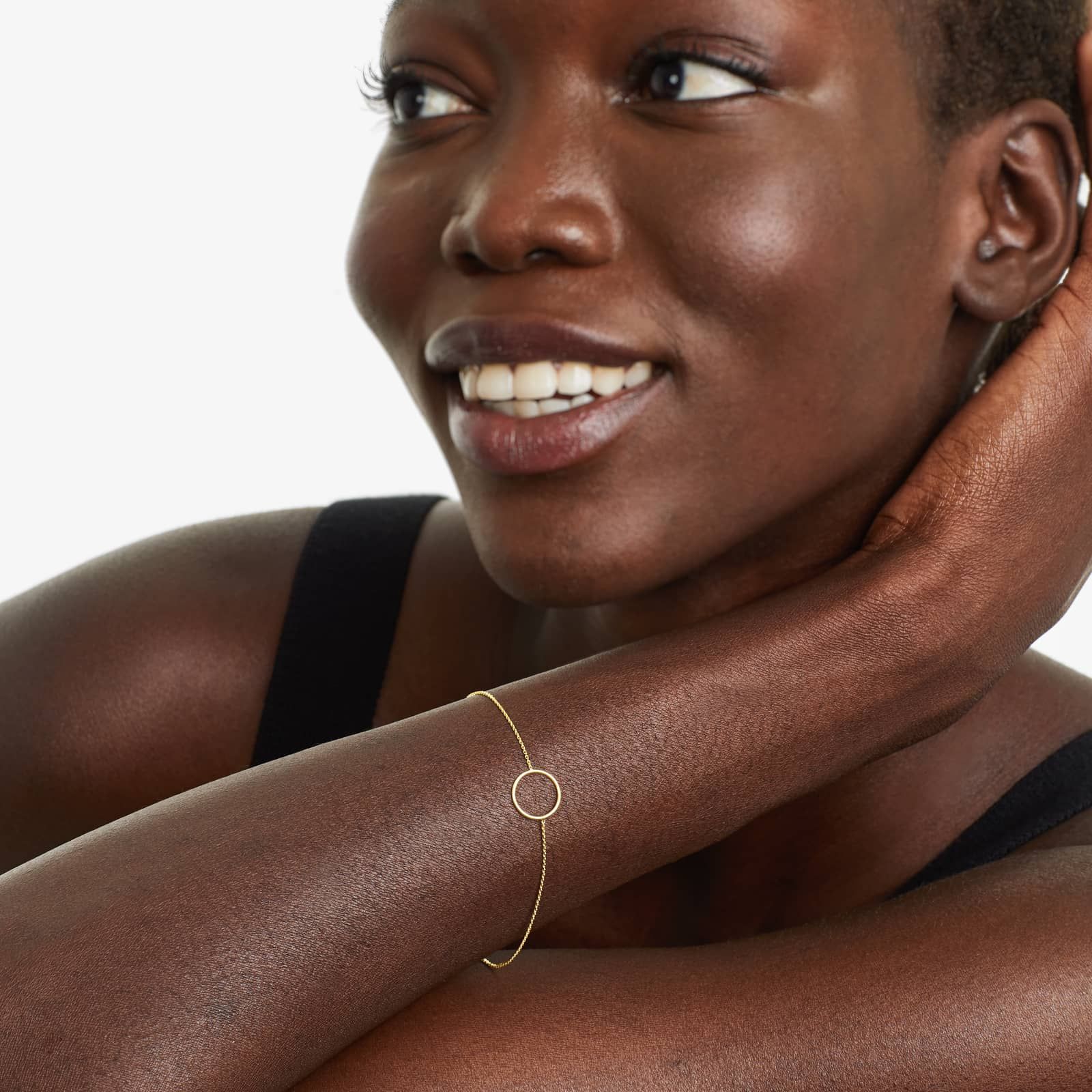 Open Circle Bracelet In 14K Yellow Gold