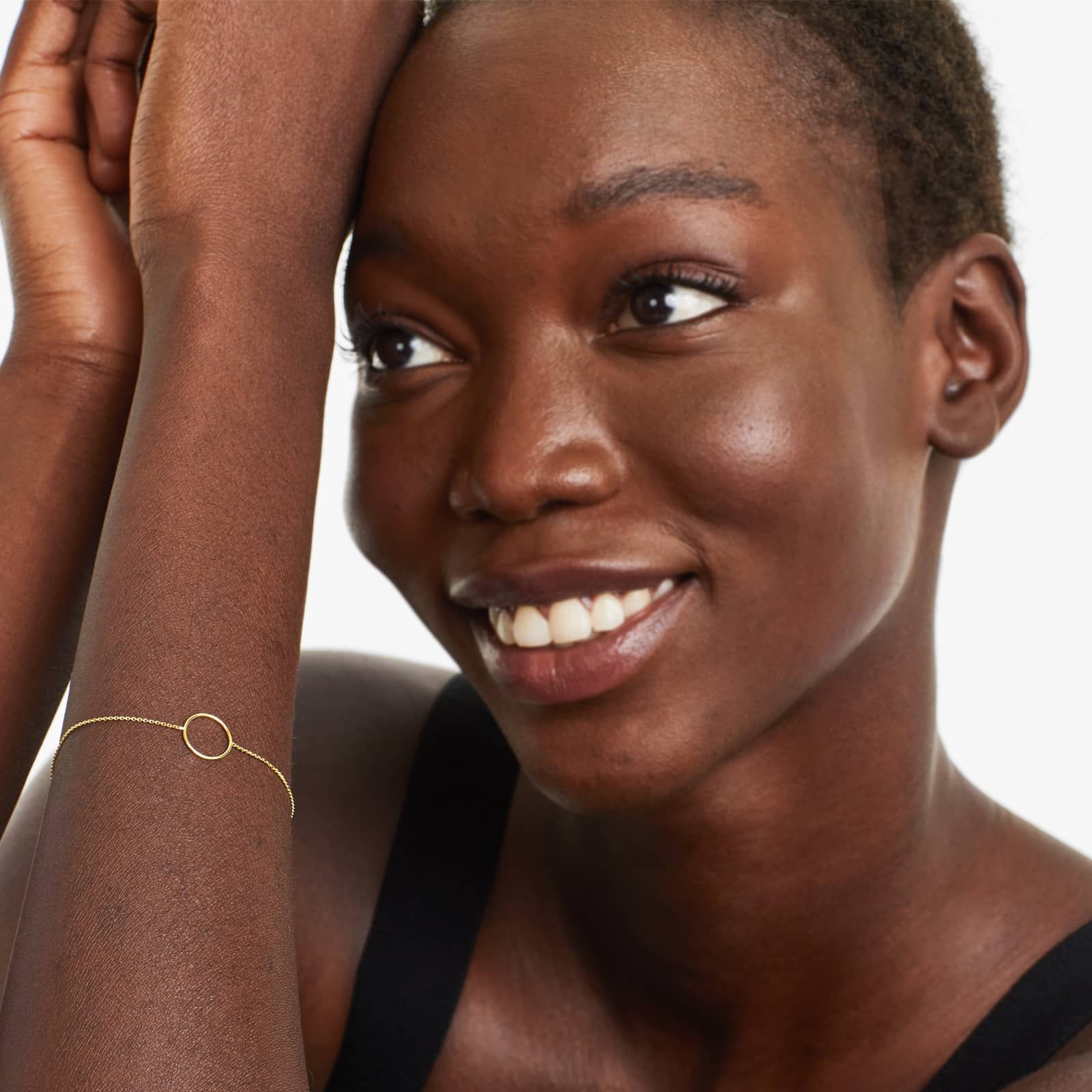 Open Circle Bracelet In 14K Yellow Gold