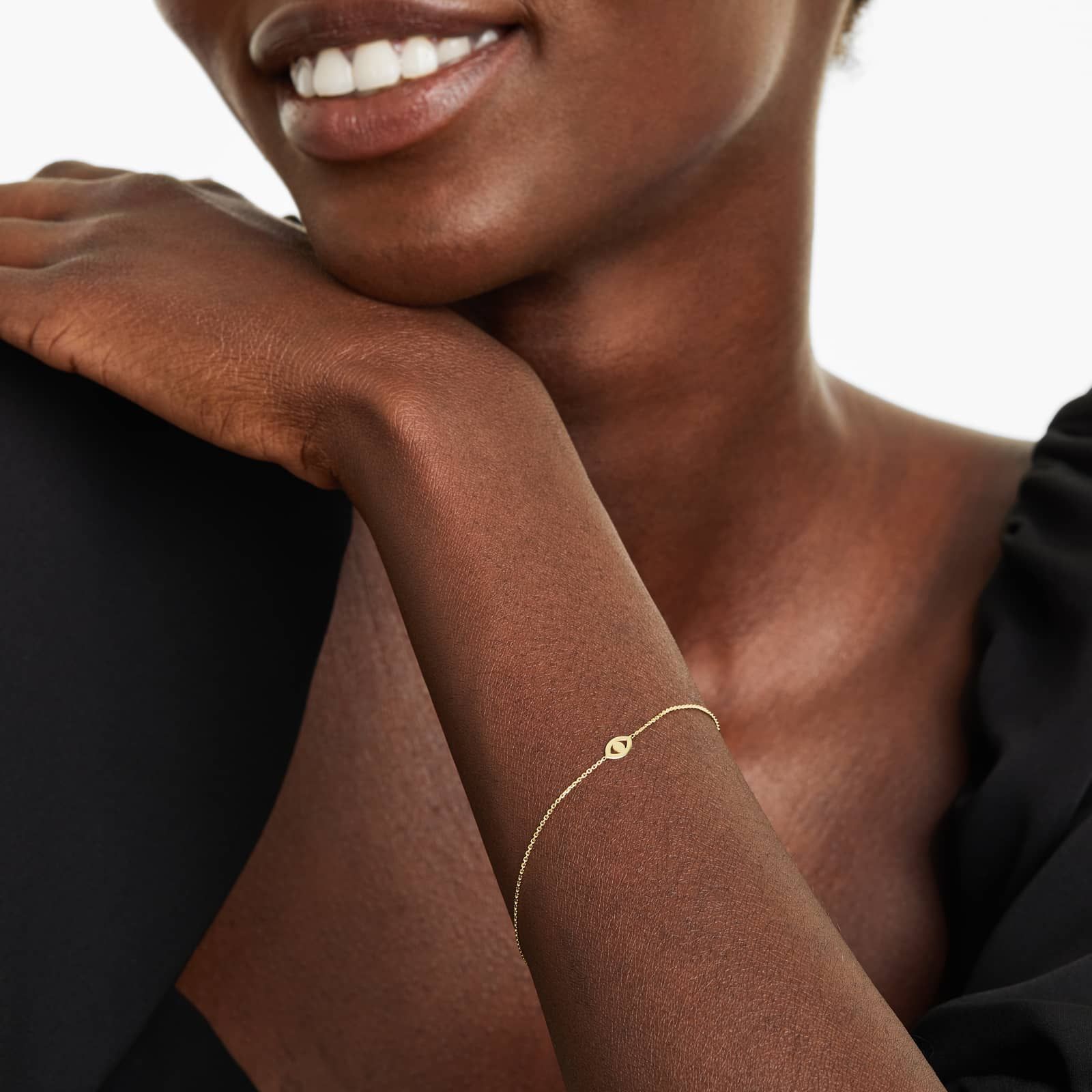 Evil Eye Bracelet In 14K Yellow Gold