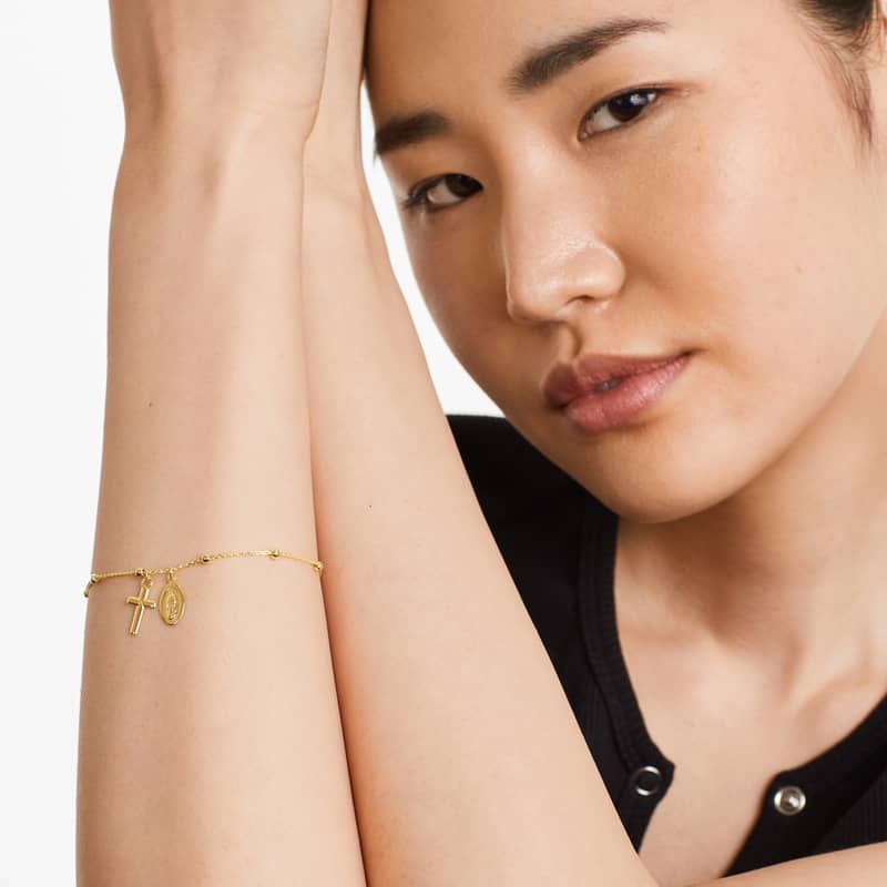 Rosary Bracelet In 14K Yellow Gold